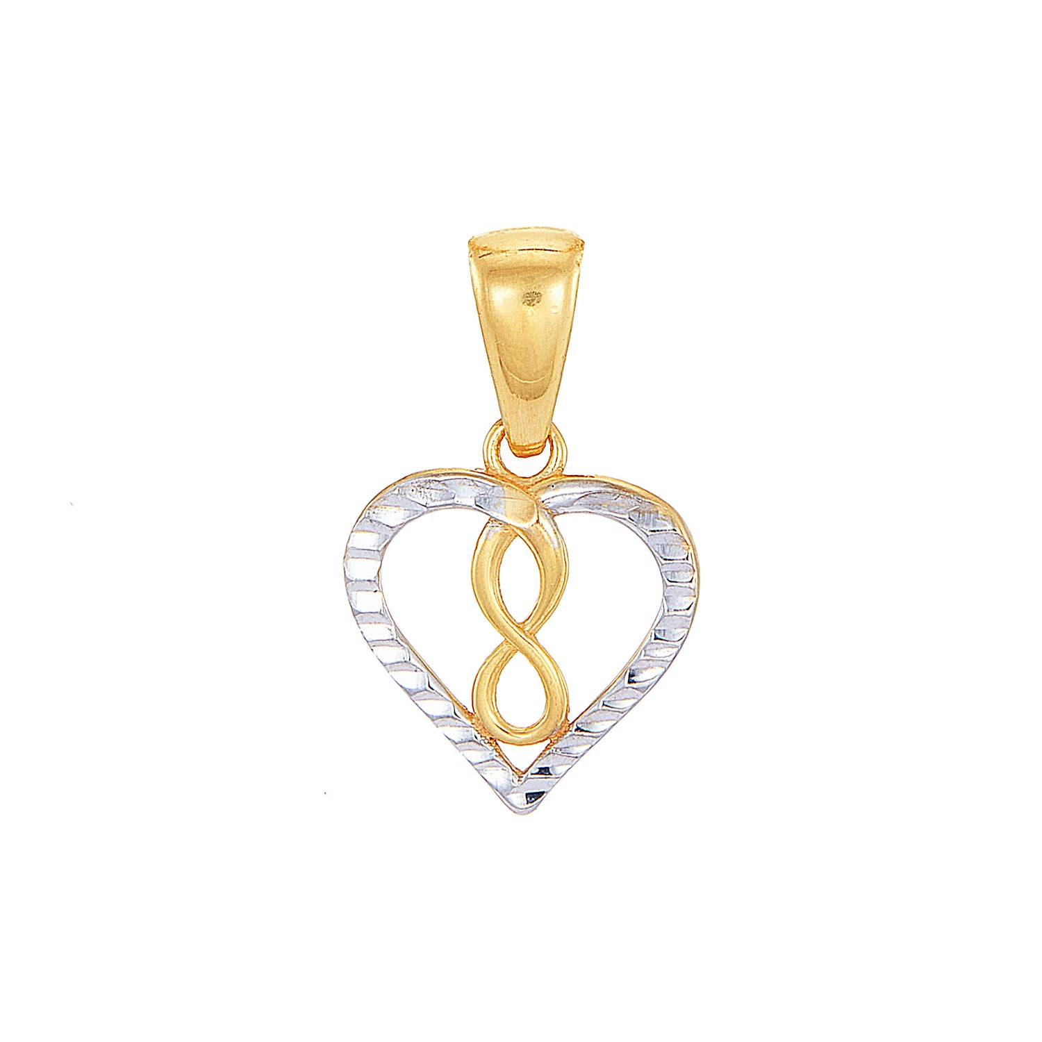 Oro Italia 916 Yellow and White Gold Pendant (Infinity Heart) GP52260223(YW)-BI (22K Gold)