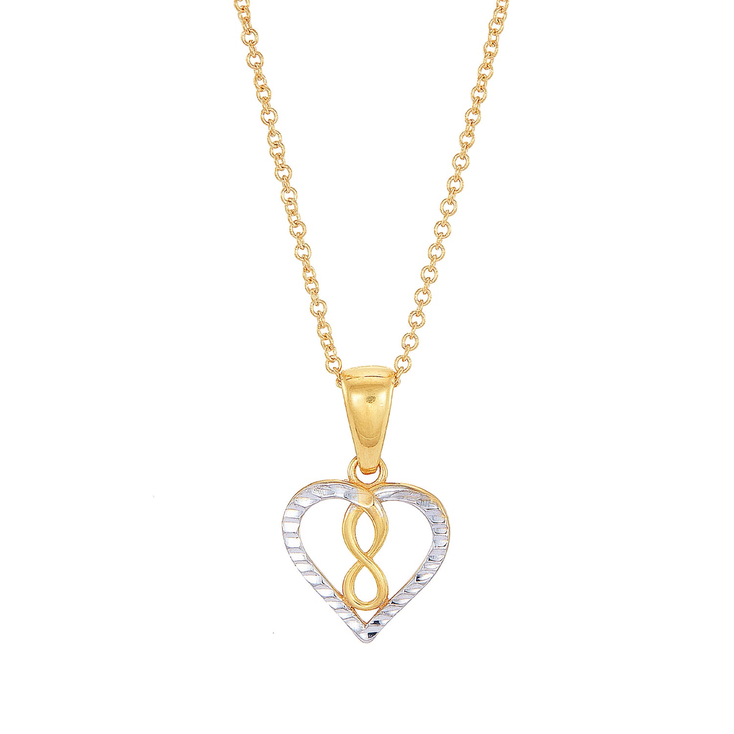 Oro Italia 916 Yellow and White Gold Pendant (Infinity Heart) GP52260223(YW)-BI (22K Gold)