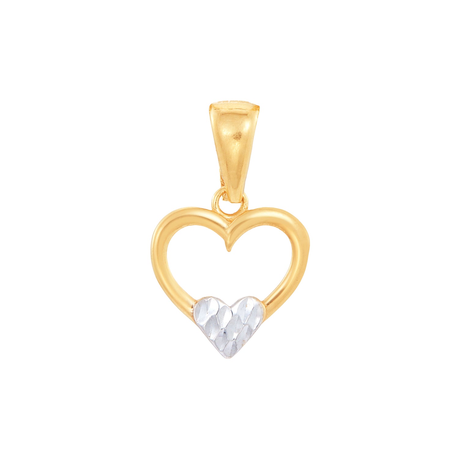 Oro Italia 916 Yellow and White Gold Pendant (Heart) GP52230223(YW)-BI (22K Gold)