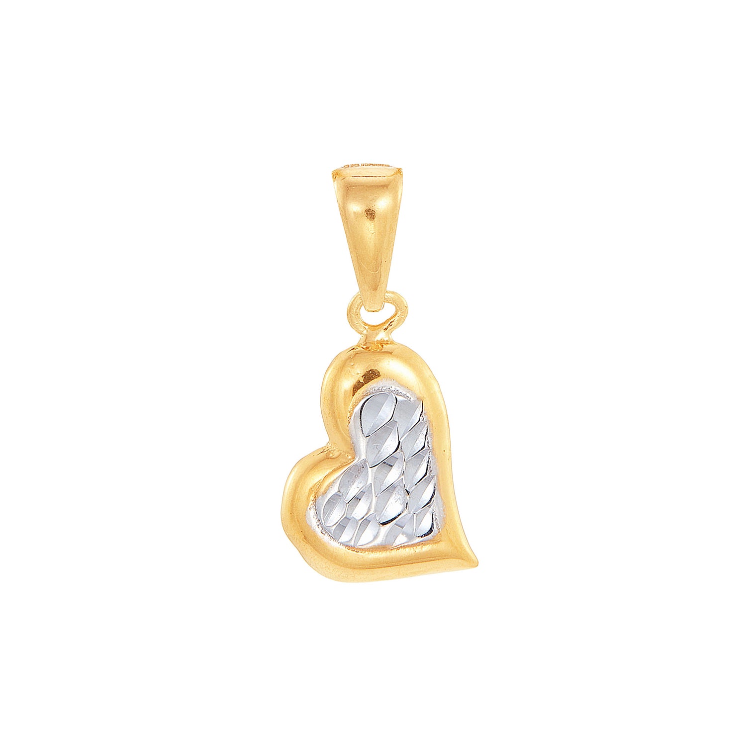 Oro Italia 916 Yellow and White Gold Pendant (Heart) GP52290223(YW)-BI (22K Gold)
