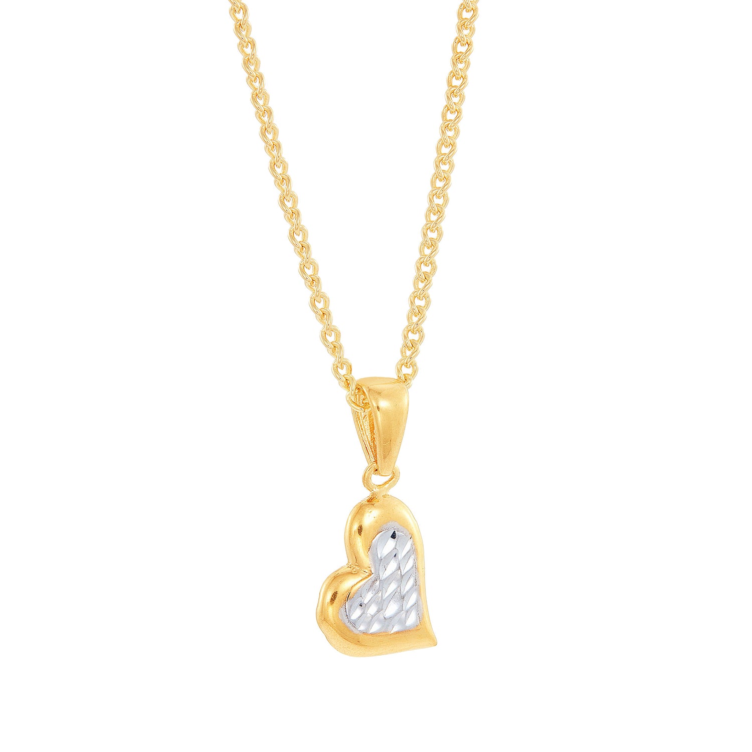 Oro Italia 916 Yellow and White Gold Pendant (Heart) GP52290223(YW)-BI (22K Gold)