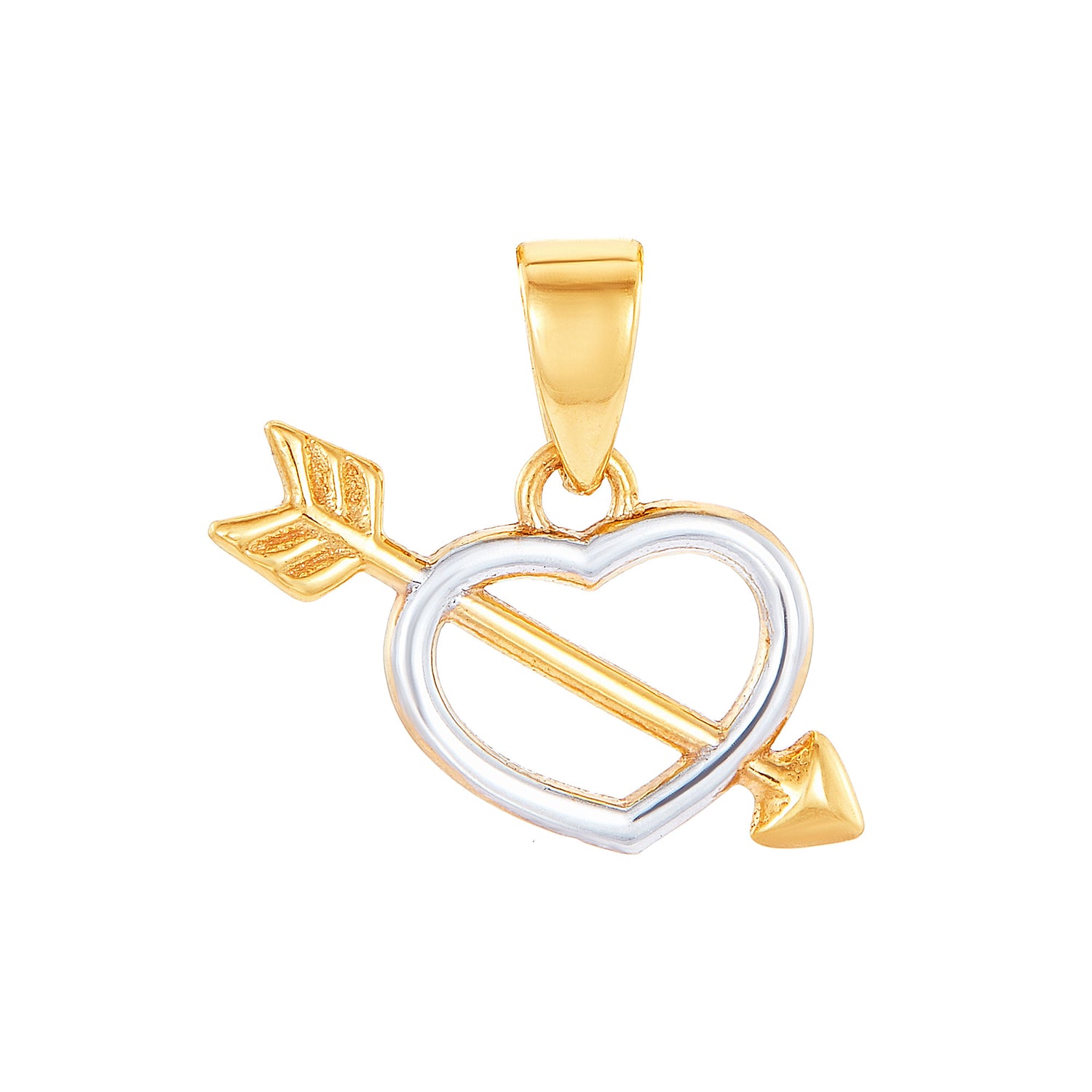 Oro Italia 916 Yellow and White Gold Pendant (Heart) GP52370323(YW)-BI (22K Gold)