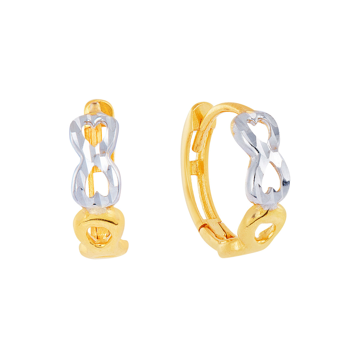 Oro Italia 916 Yellow and White Gold Earrings GE73820323(YW)-BI (22K Gold)