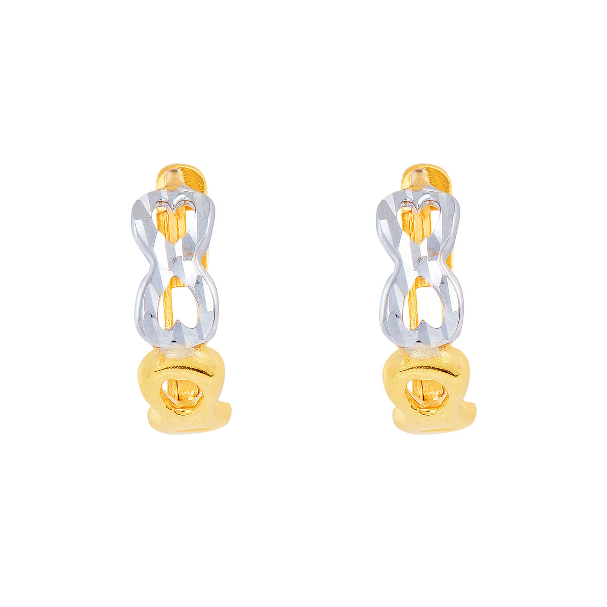 Oro Italia 916 Yellow and White Gold Earrings GE73820323(YW)-BI (22K Gold)