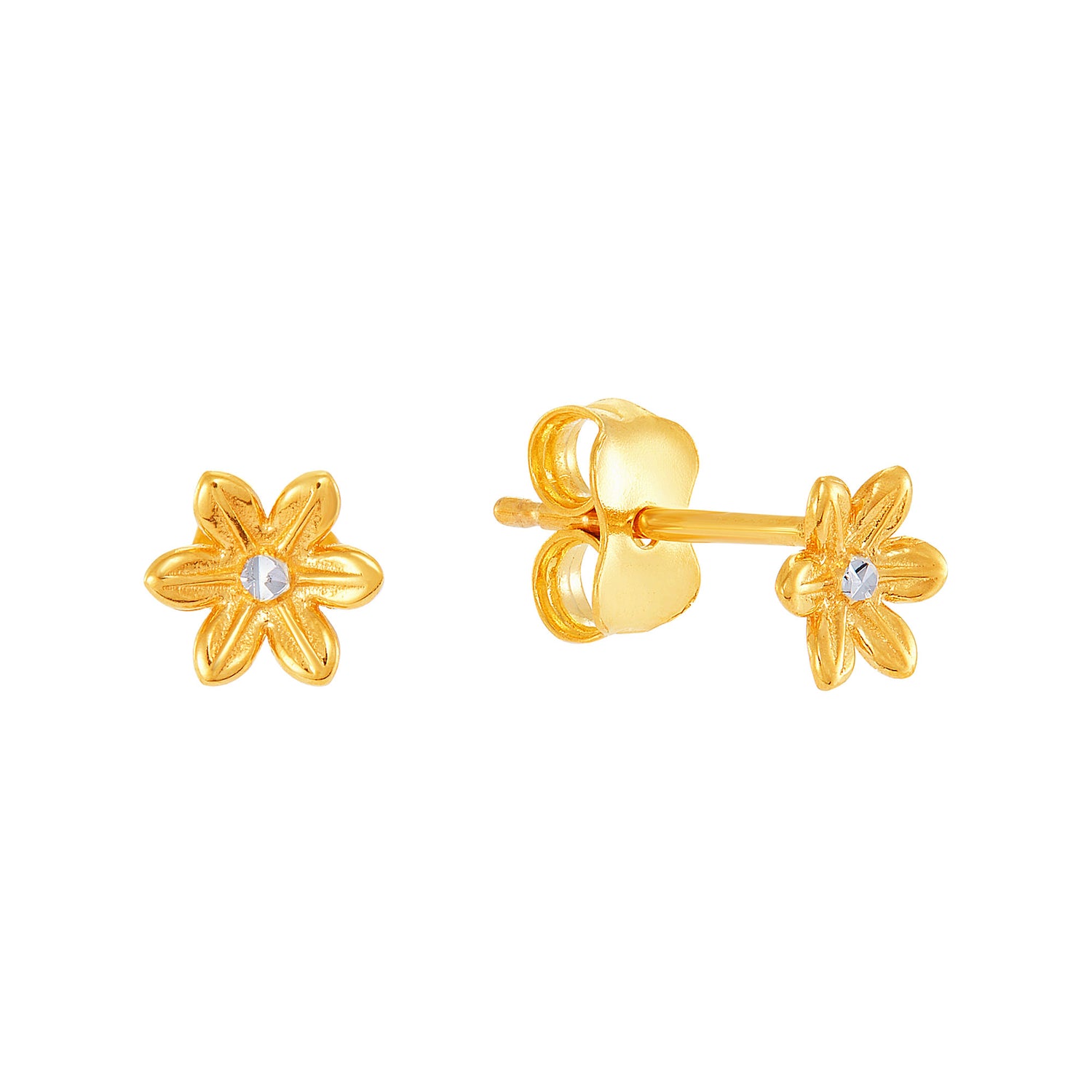 Oro Italia 916 Yellow and White Gold Earrings GE73960323(YW)-BI (22K Gold)