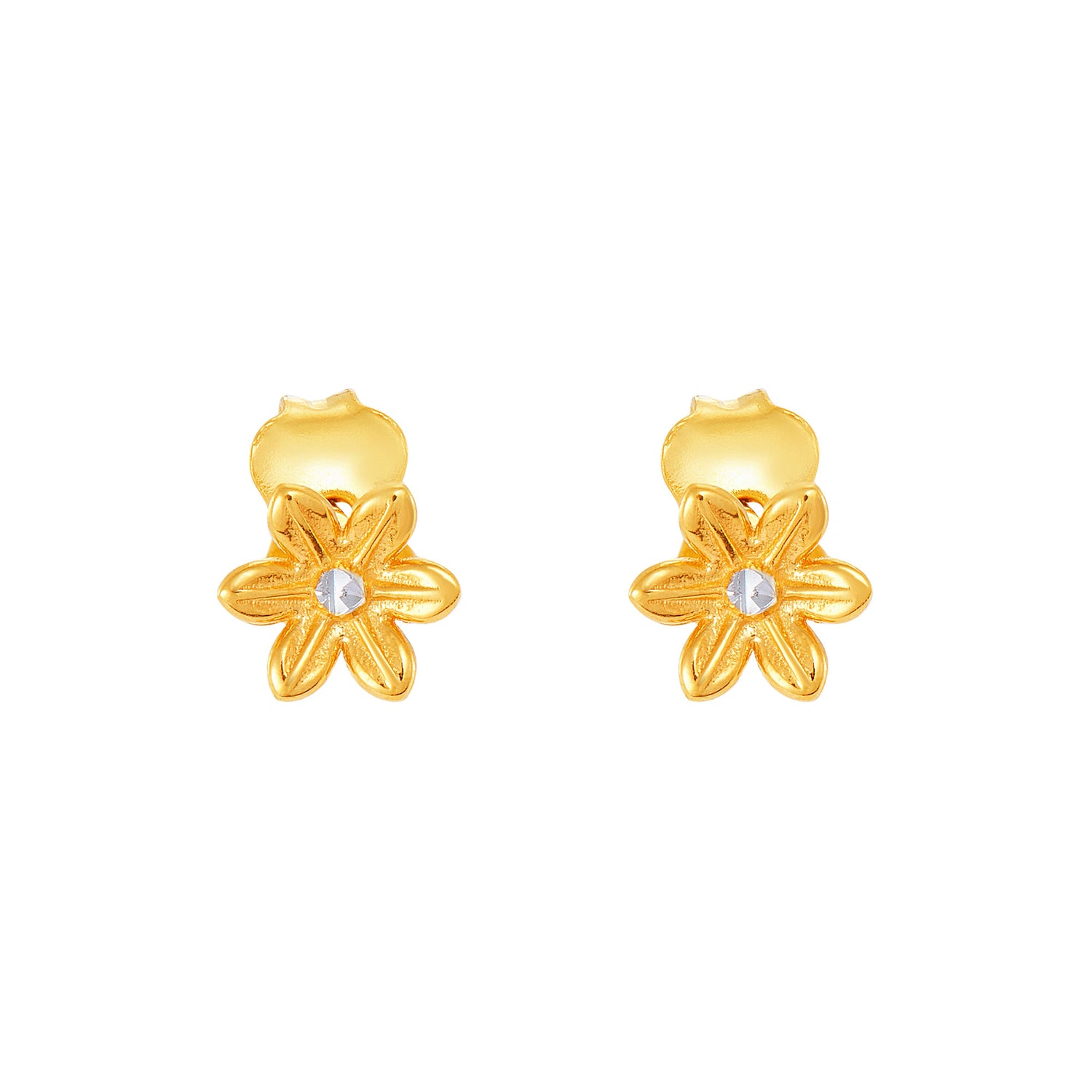 Oro Italia 916 Yellow and White Gold Earrings GE73960323(YW)-BI (22K Gold)