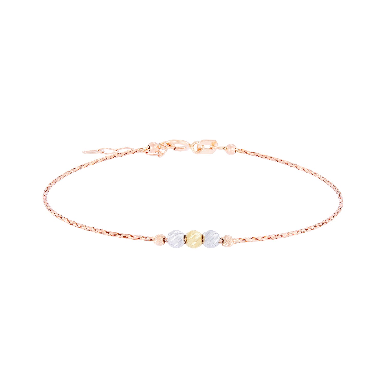 585/14K Rose, White and Yellow Gold Bracelet 714-BR IF06 WP-A