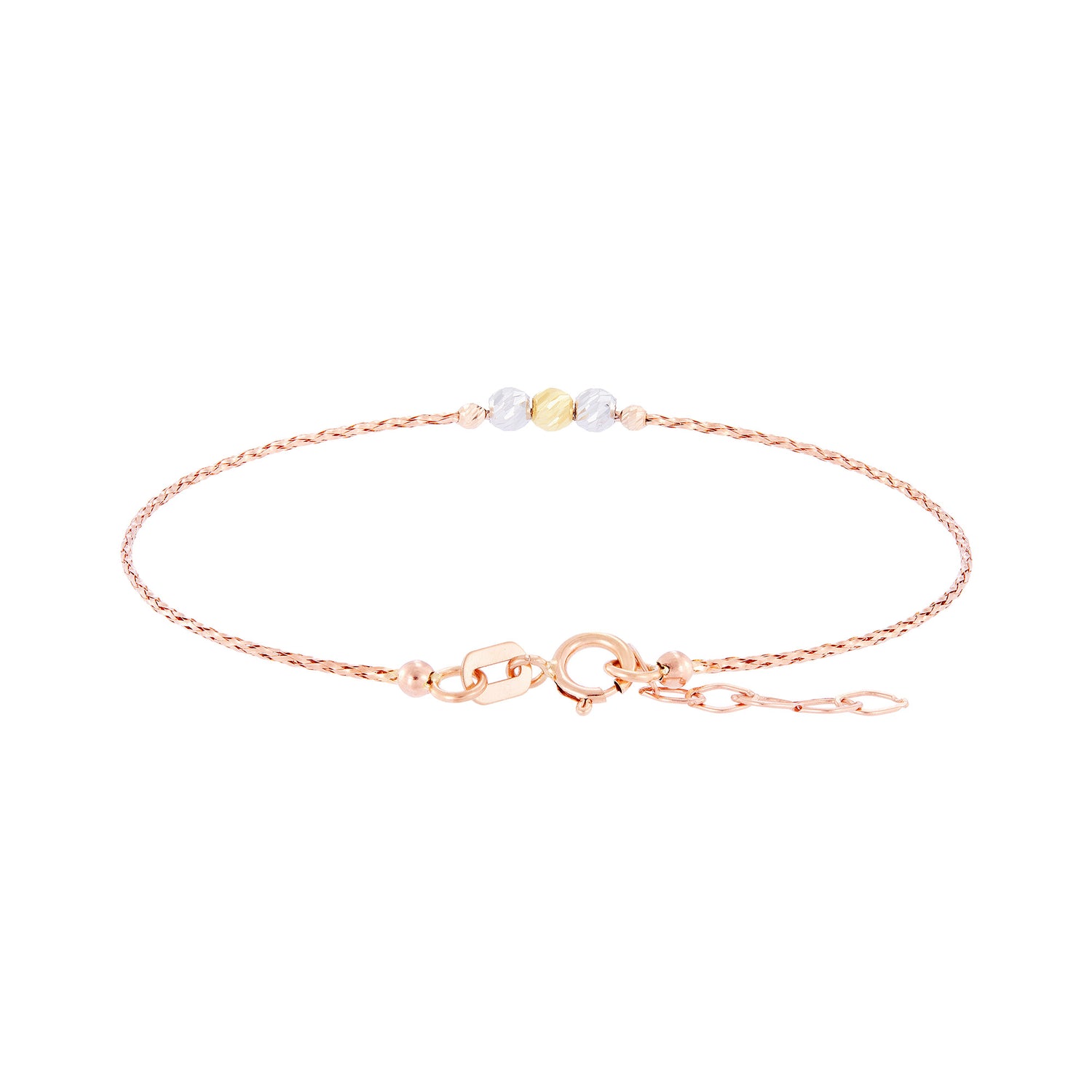 585/14K Rose, White and Yellow Gold Bracelet 714-BR IF06 WP-A