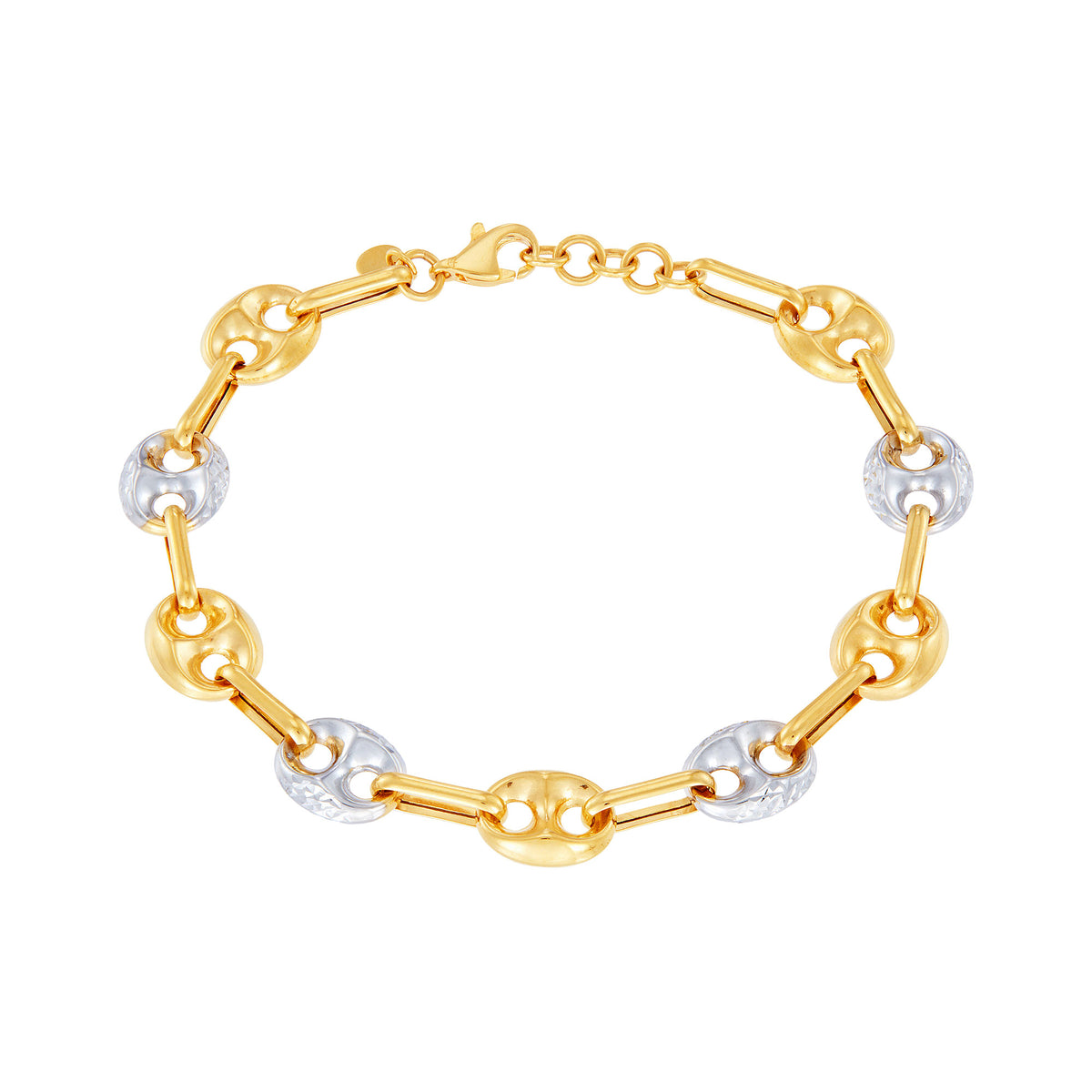 Oro Italia 916 Yellow and White Gold Bracelet GW43080523(YW)-BI (22K Gold)