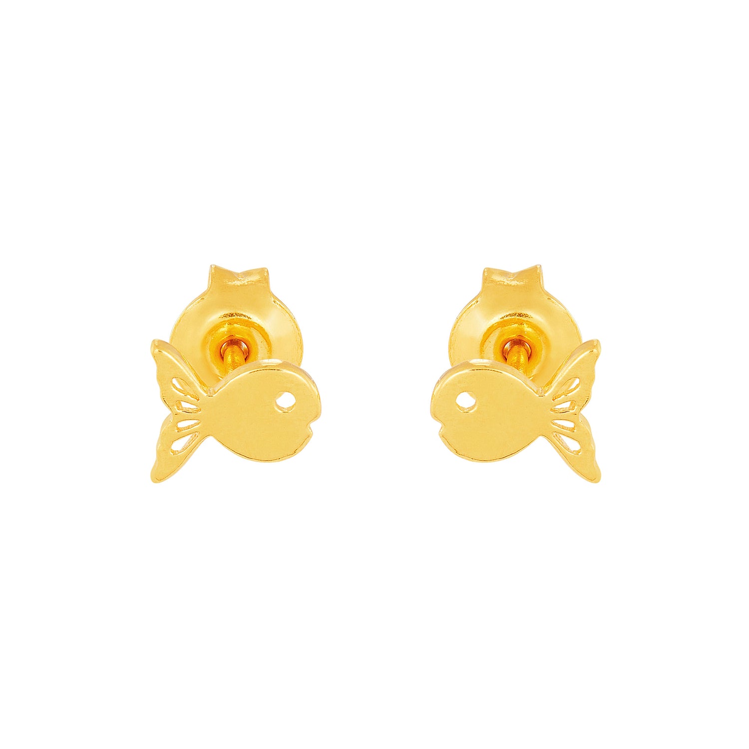 916/22K Yellow Gold Earrings (Fish) CHE010623