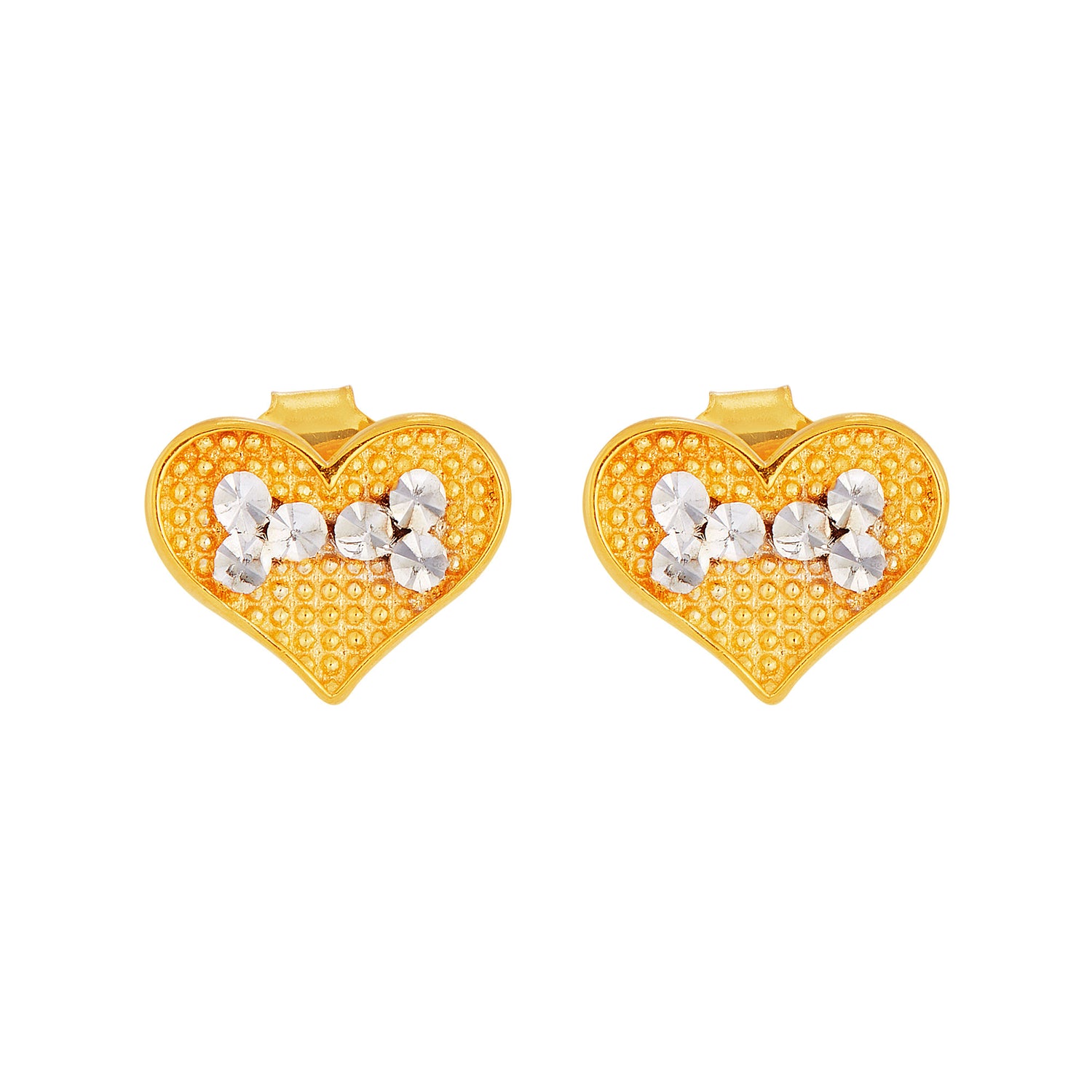 Oro Italia 916 Yellow and White Gold Earrings GE74340623(YW)-BI (22K Gold)