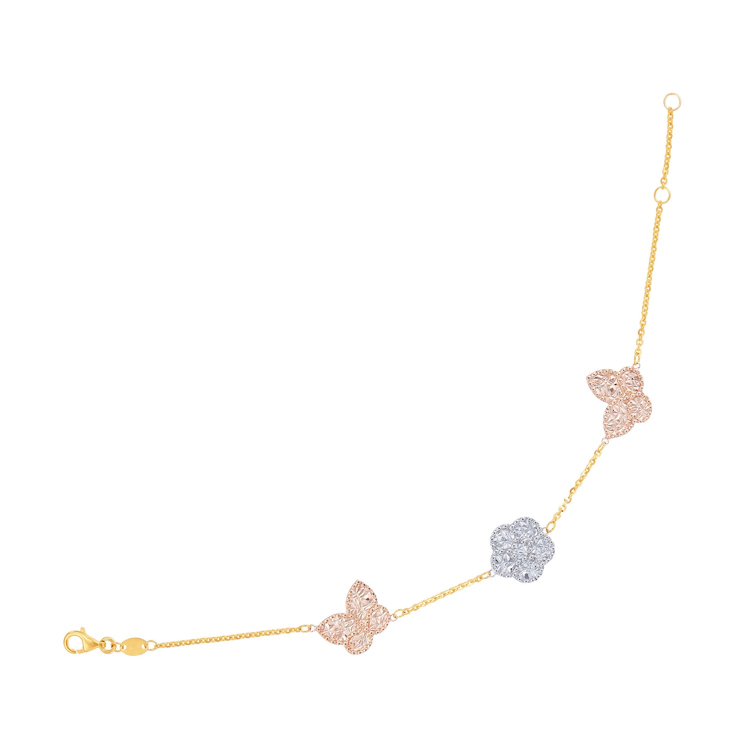Oro Italia 916 Yellow, White and Rose Gold Bracelet GW42730523-TI (22K Gold)