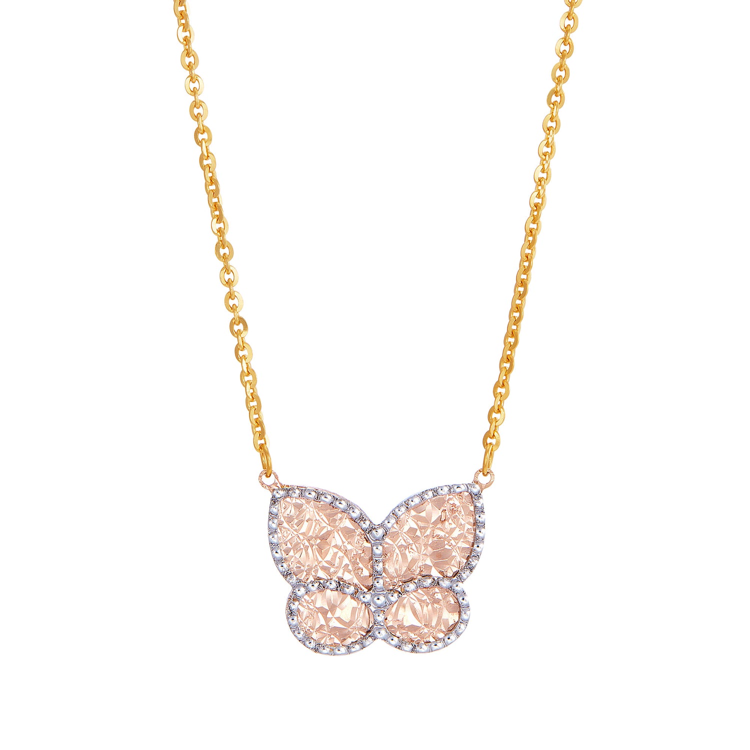 Oro Italia 916 Yellow, White and Rose Gold Necklace GC29650523-TI (22K Gold)