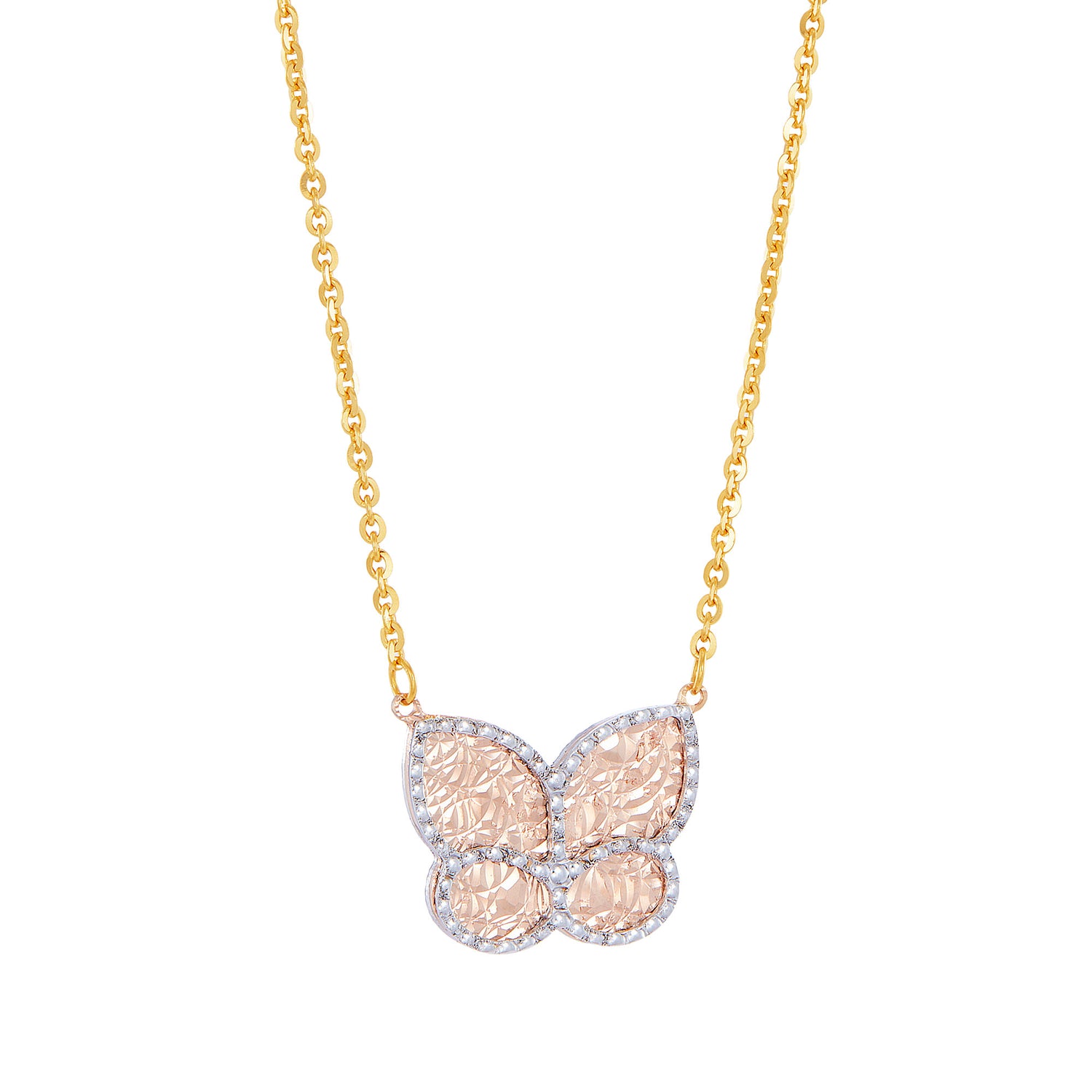 Oro Italia 916 Yellow, White and Rose Gold Necklace GC29650523-TI (22K Gold)