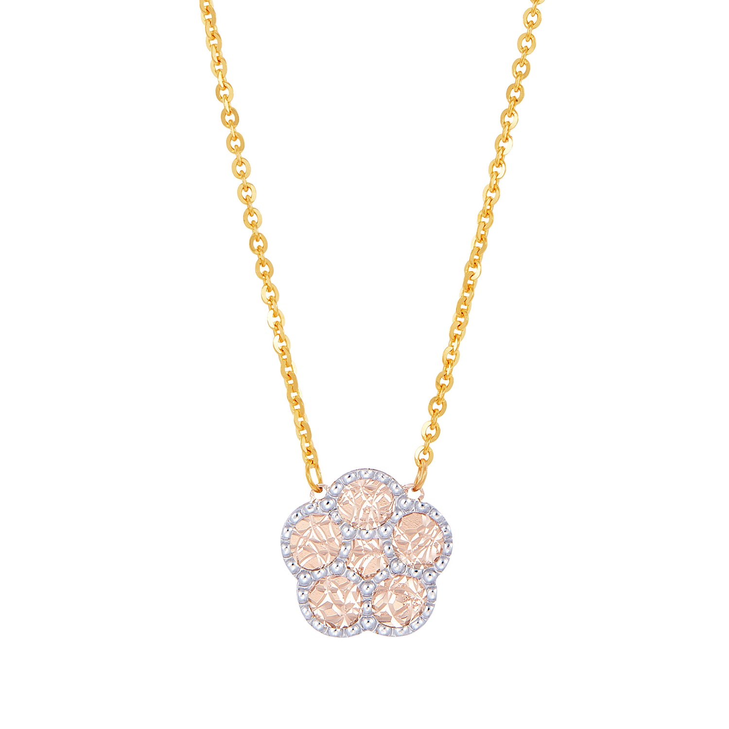 ARIA | Oro Italia 916 Yellow, White and Rose Gold Necklace GC29670523-TI (22K Gold)