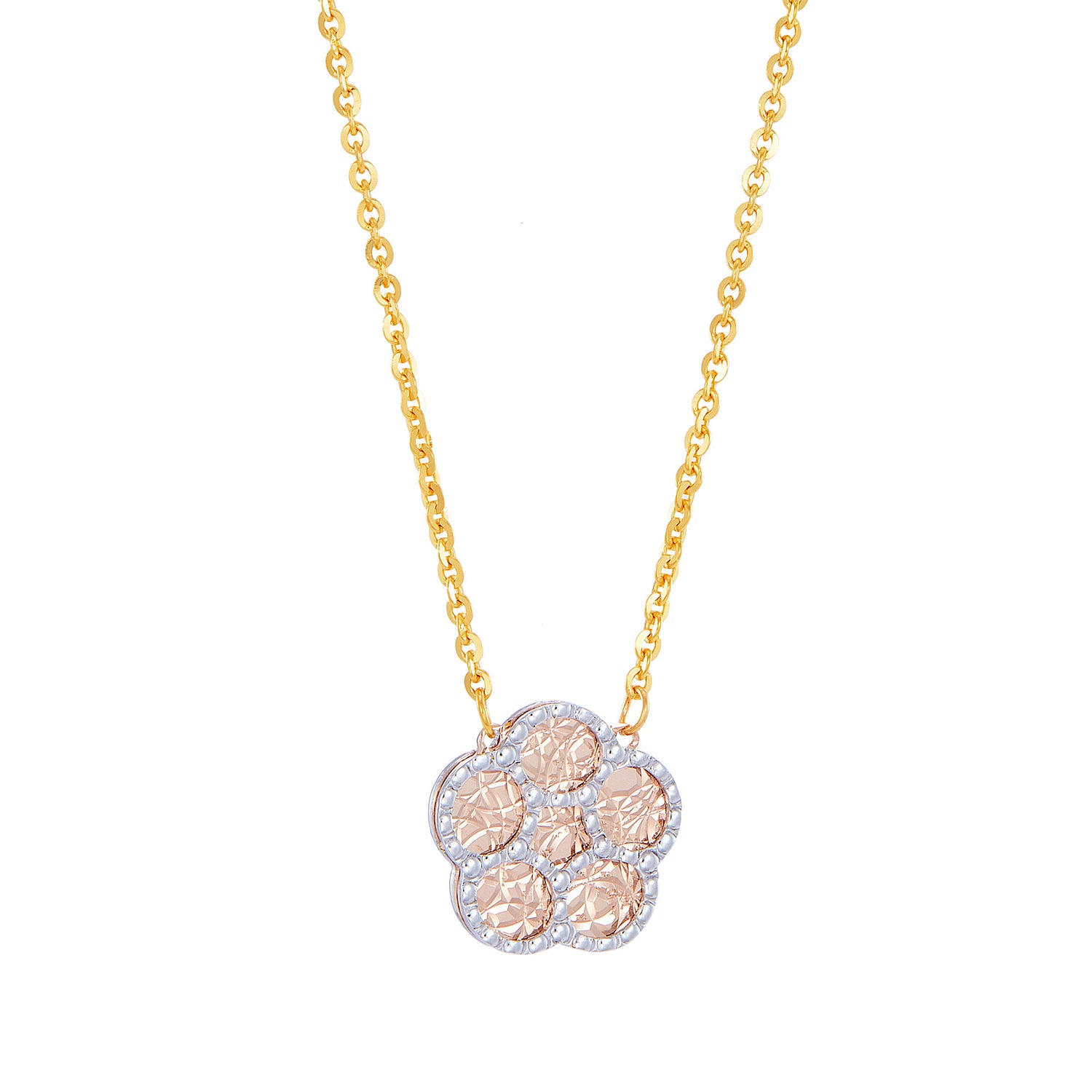 ARIA | Oro Italia 916 Yellow, White and Rose Gold Necklace GC29670523-TI (22K Gold)