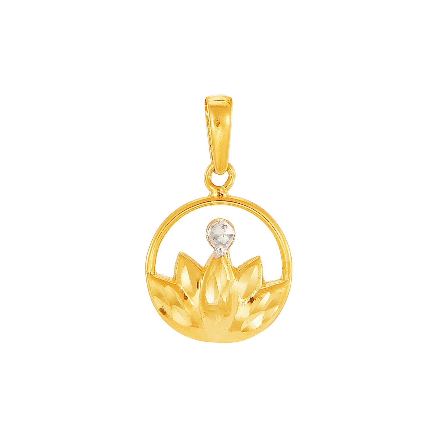Oro Italia 916 Yellow and White Gold Pendant GP52870823(YW)-BI (22K Gold)