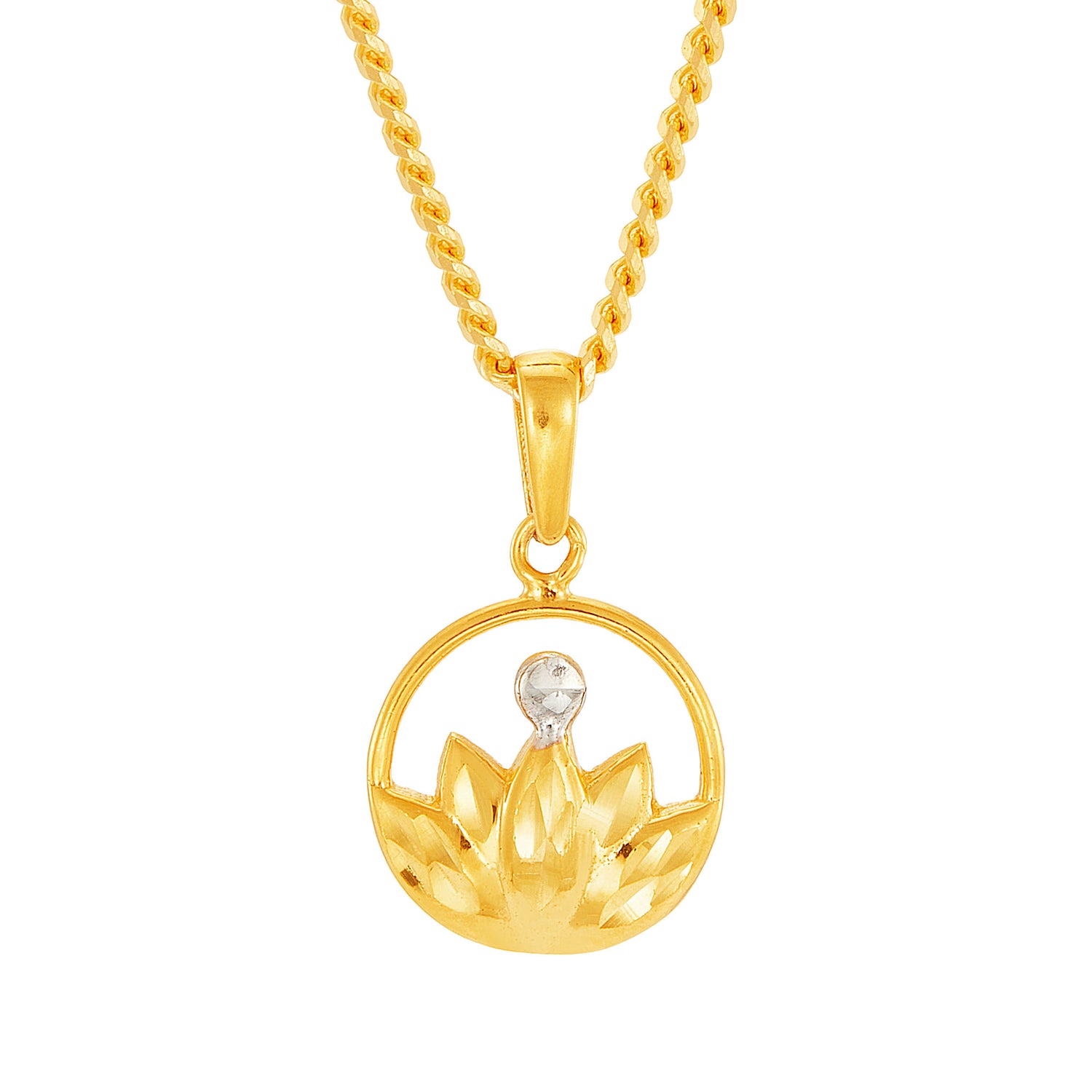 Oro Italia 916 Yellow and White Gold Pendant GP52870823(YW)-BI (22K Gold)