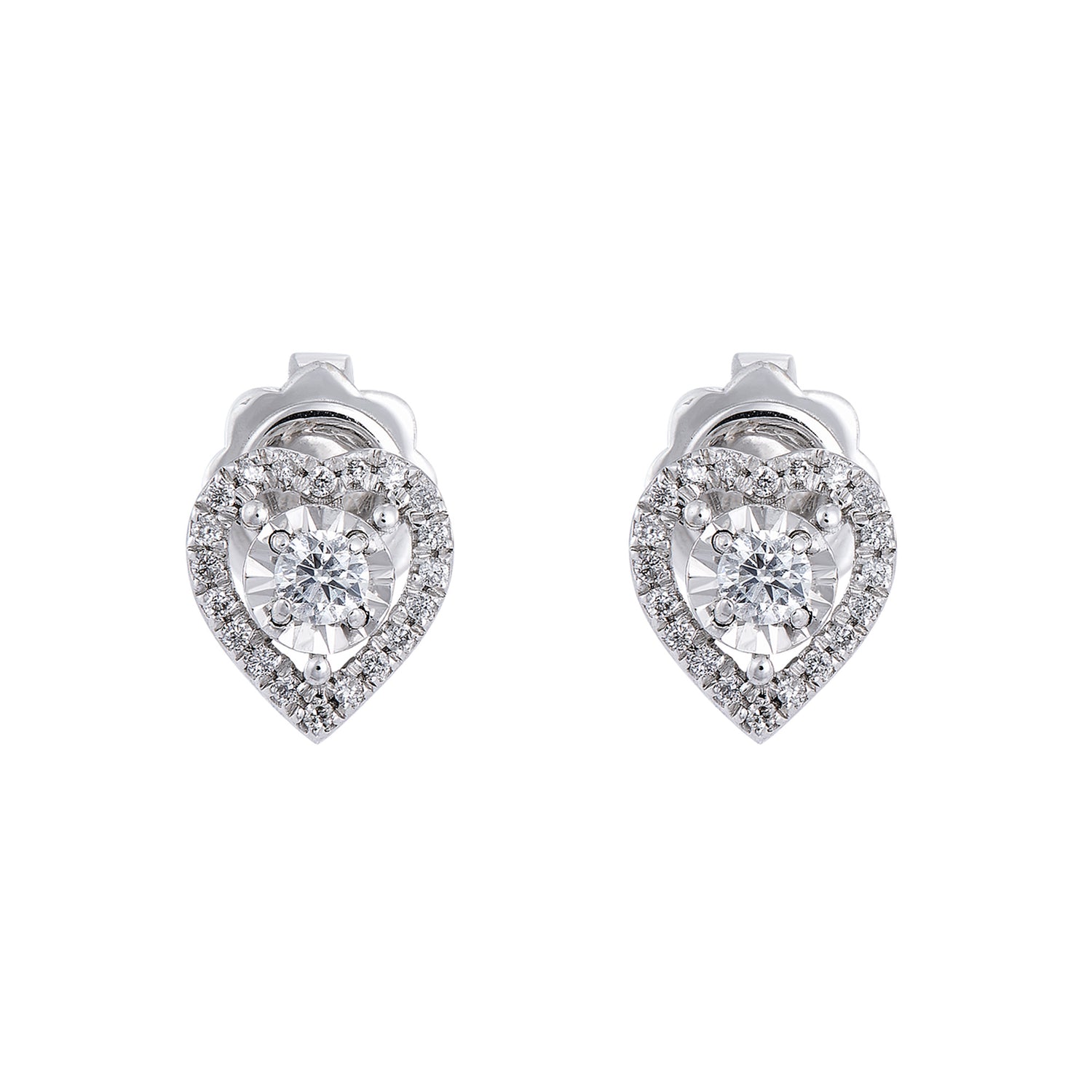 Diamond Earrings in 750/18K White Gold (Heart) 457070922