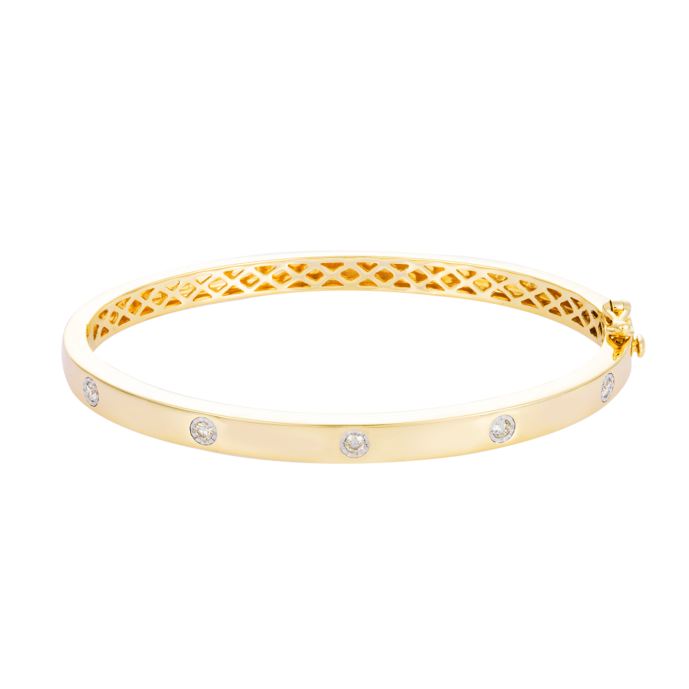 Diamond Bangle in 375/9K Yellow Gold 67904