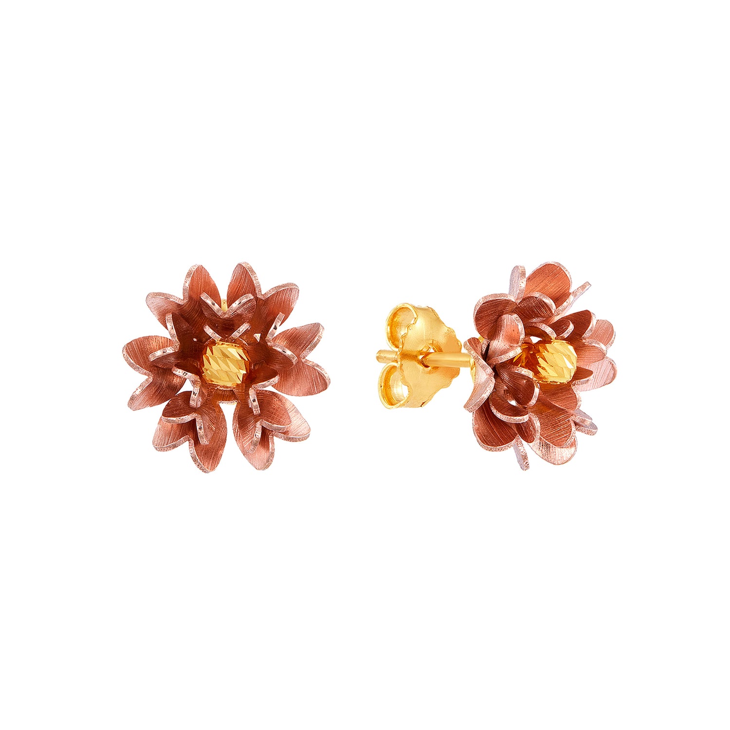 CLARA | Oro Italia 916 Yellow and Rose Gold Earrings GE74470823(YR)-BI (22K Gold)