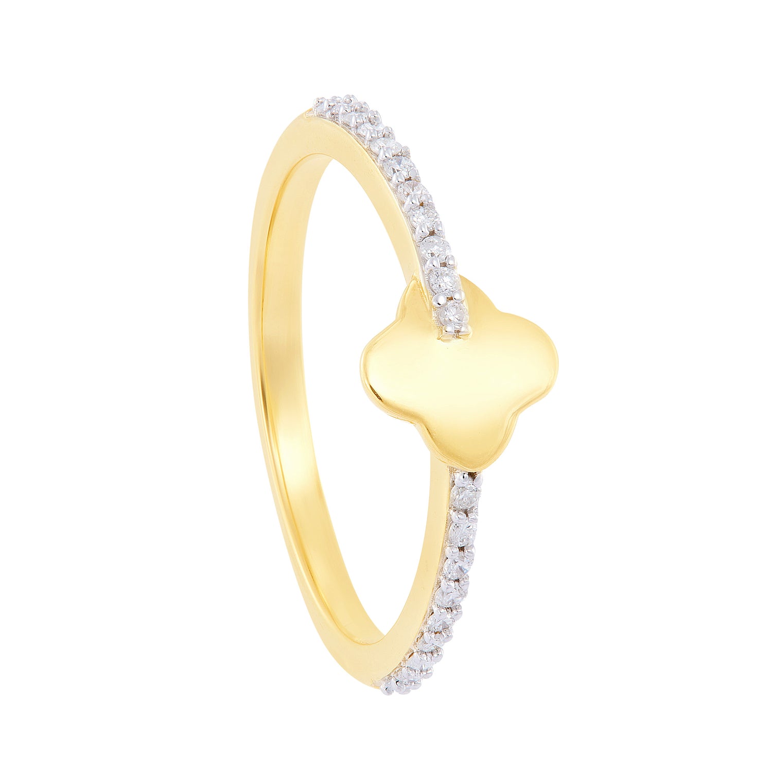 Clover Straight Band Diamond Ring in 375/9K Yellow Gold 265081022
