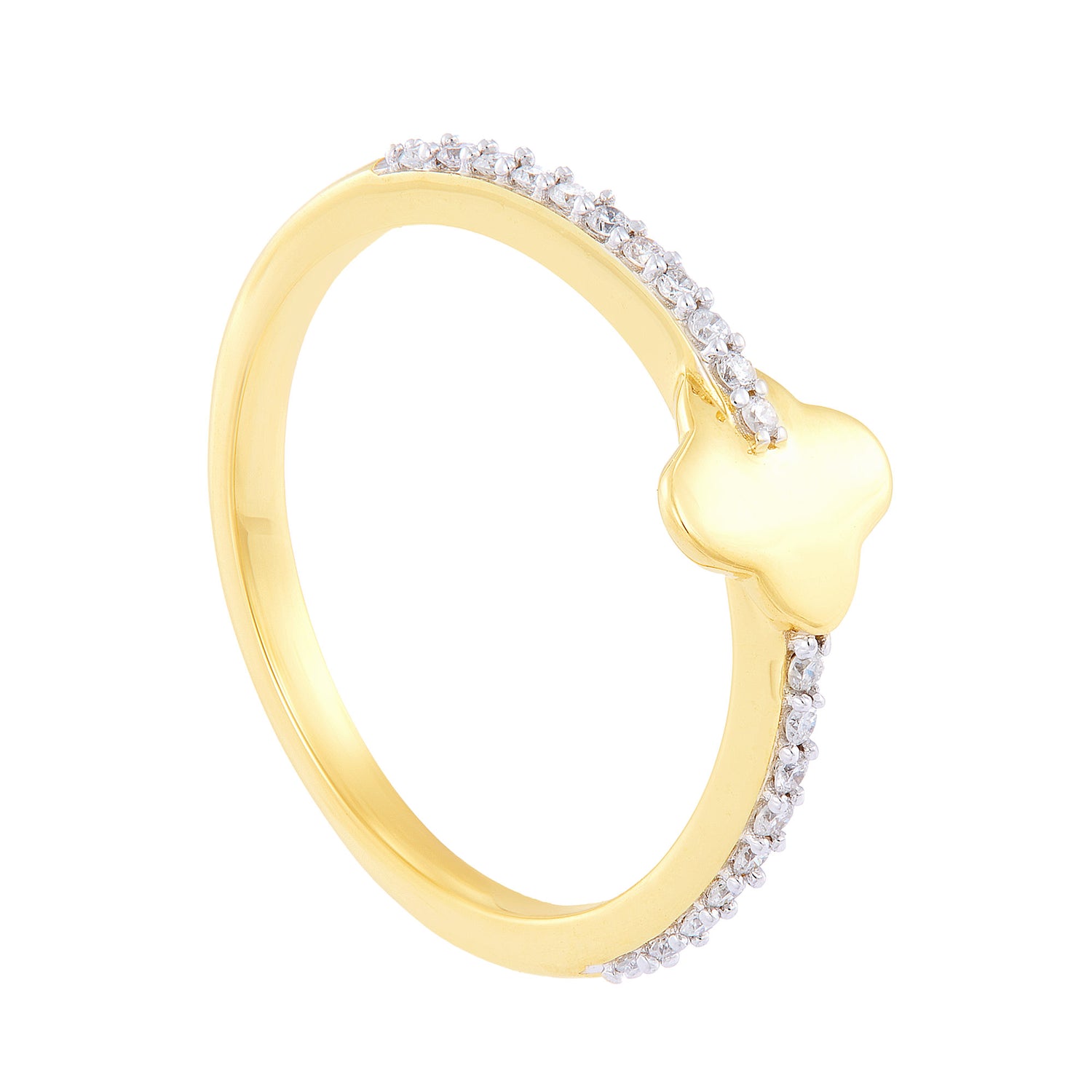 Clover Straight Band Diamond Ring in 375/9K Yellow Gold 265081022