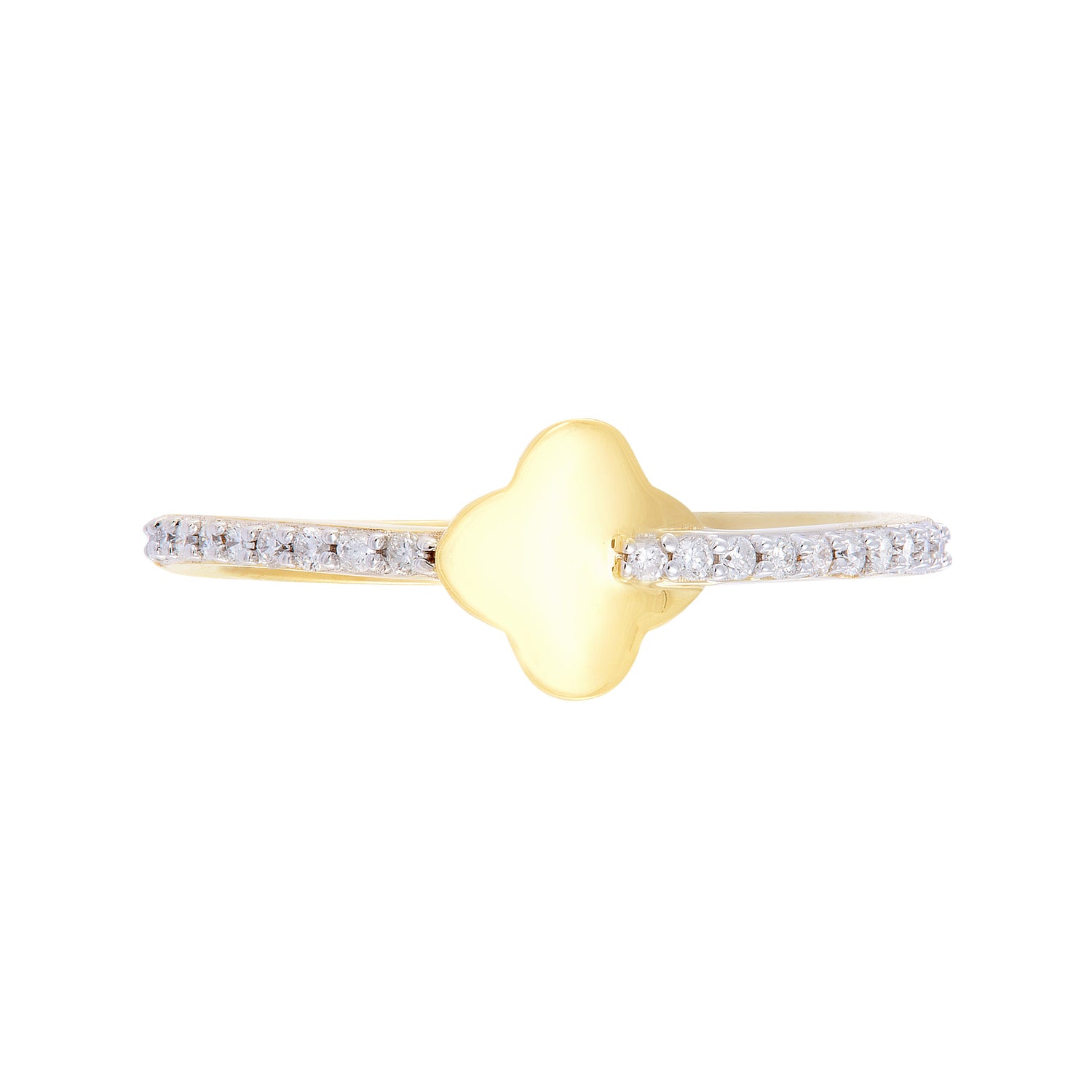 Clover Straight Band Diamond Ring in 375/9K Yellow Gold 265081022