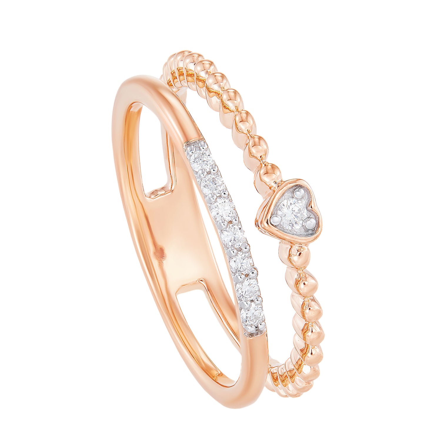 Round Diamond Ring in 375/9K White and Rose Gold 263420222