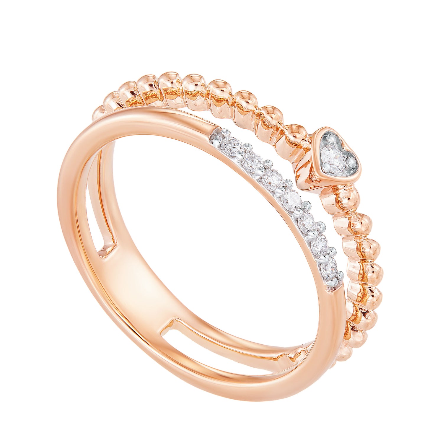 Round Diamond Ring in 375/9K White and Rose Gold 263420222
