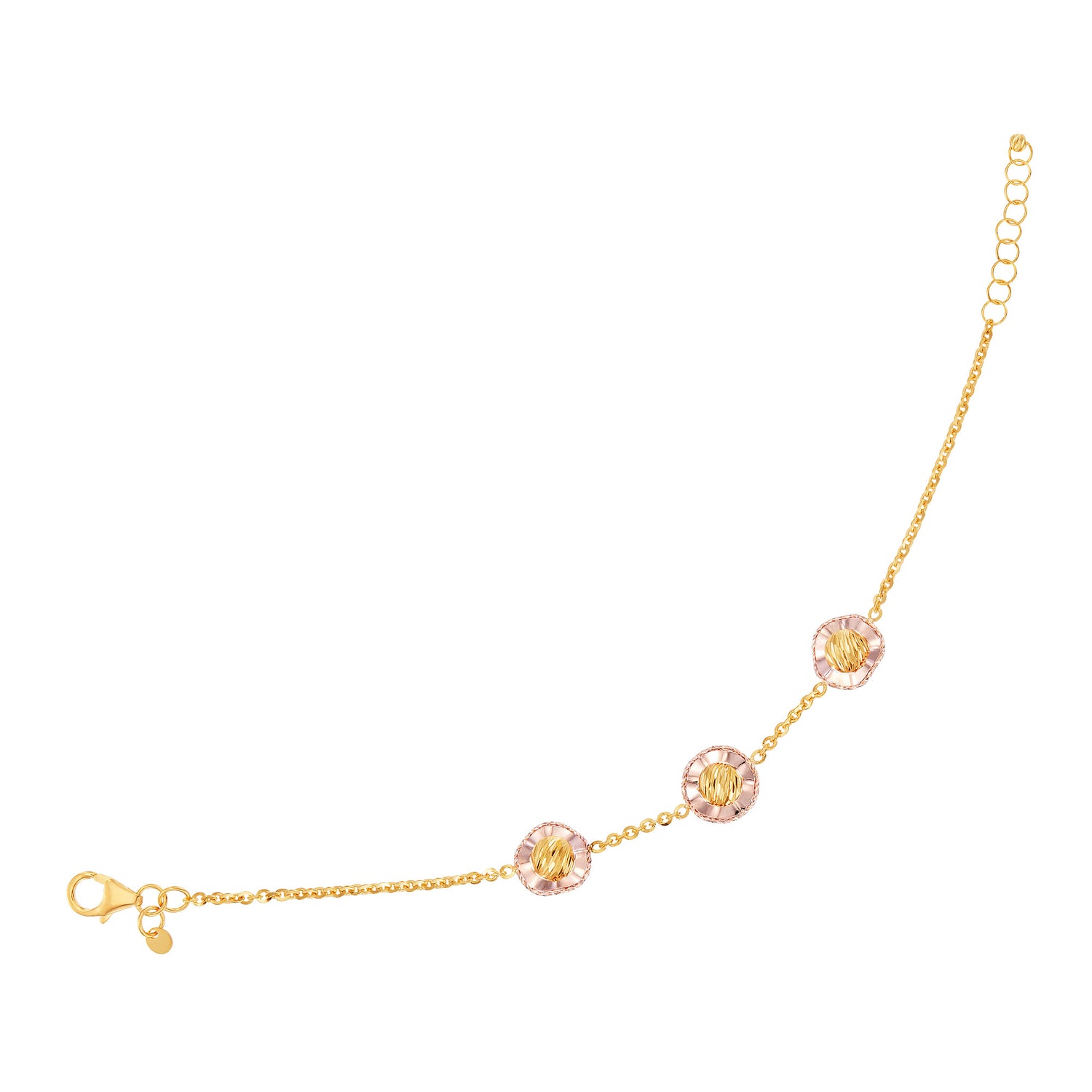 Oro Italia 916 Yellow and Rose Gold Bracelet GW43180523(YR)-BI 922K Gold)