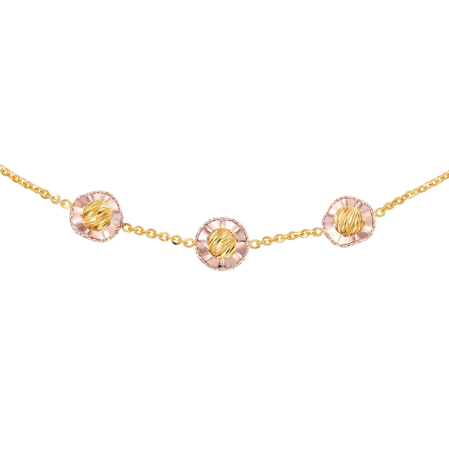 Oro Italia 916 Yellow and Rose Gold Bracelet GW43180523(YR)-BI 922K Gold)