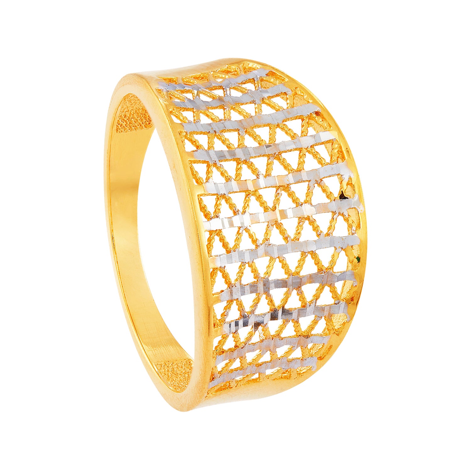 Oro Italia 916 Yellow and White Gold Ring GR51710823(YW)-BI (22K Gold)
