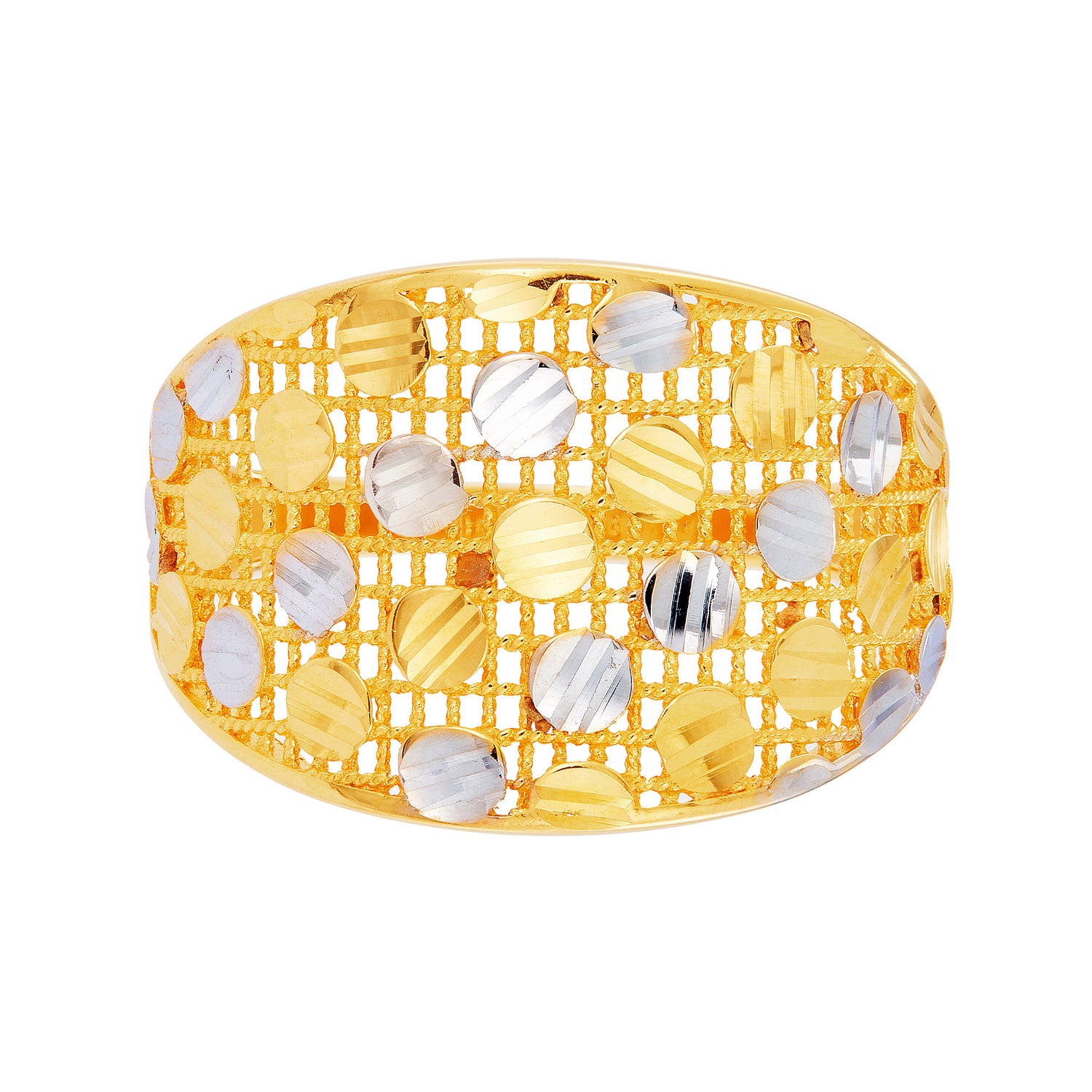 Oro Italia 916 Yellow and White Gold Ring GR51700823(YW)-BI (22K Gold)