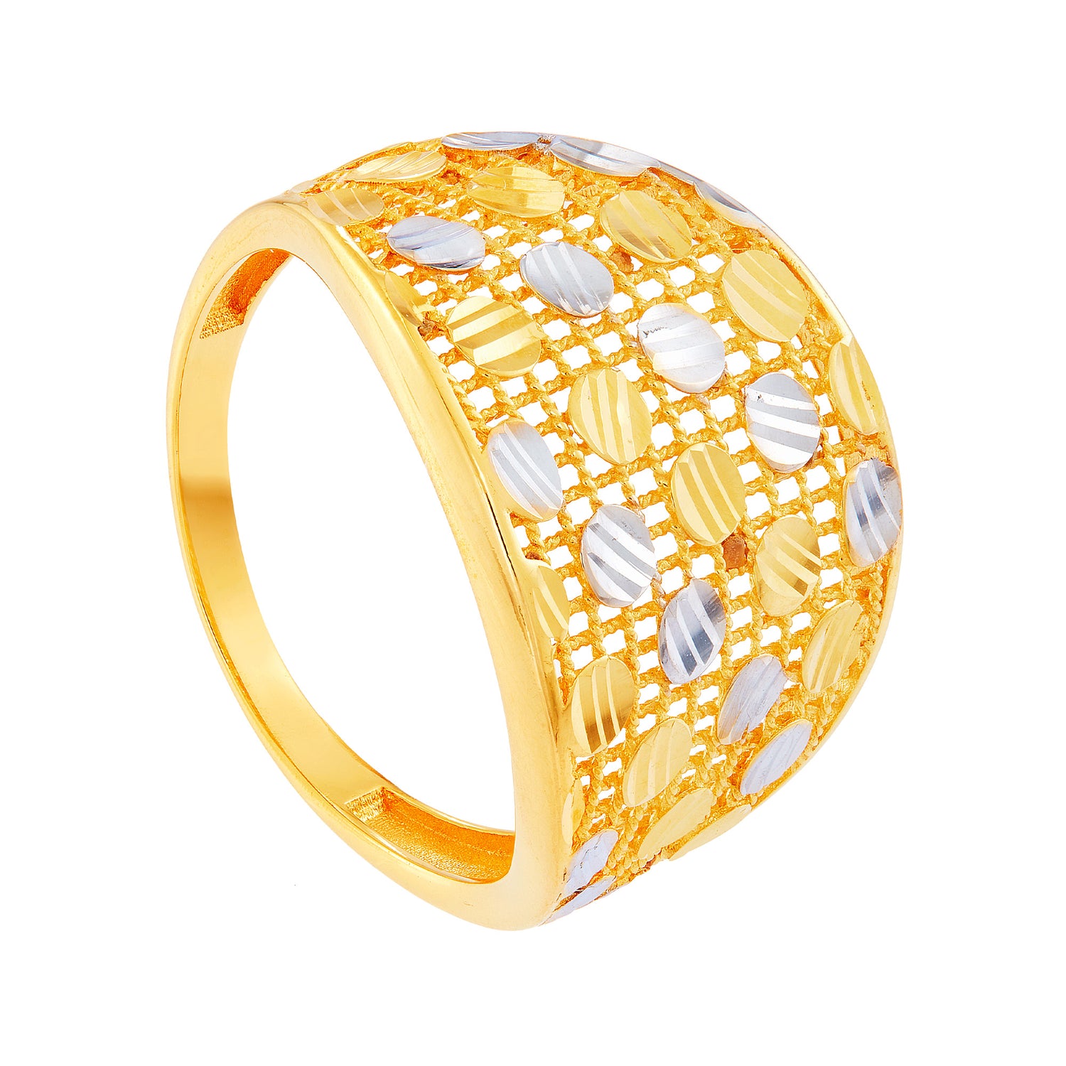 Oro Italia 916 Yellow and White Gold Ring GR51700823(YW)-BI (22K Gold)