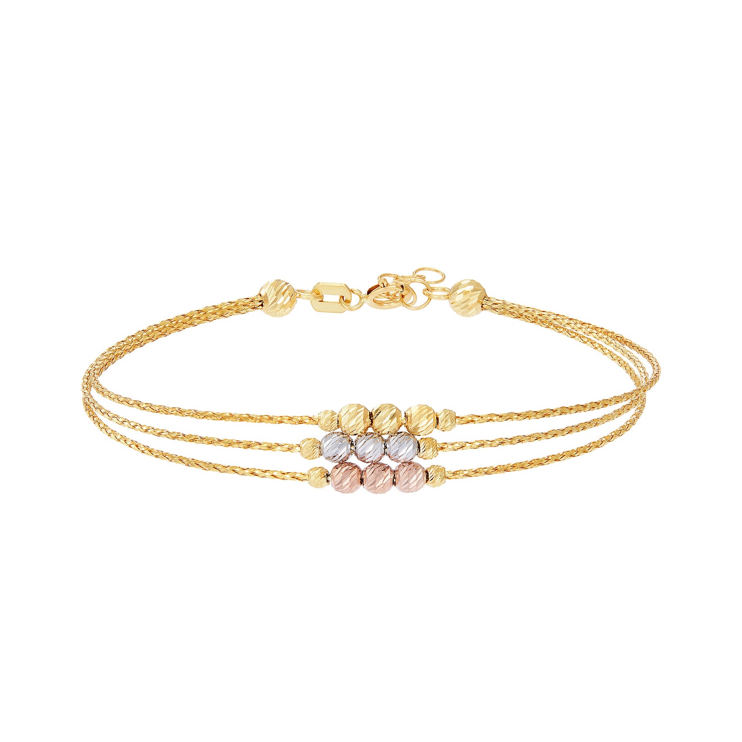 585/14K Yellow, White and Rose Gold Bracelet 714-BR 3FC01-L