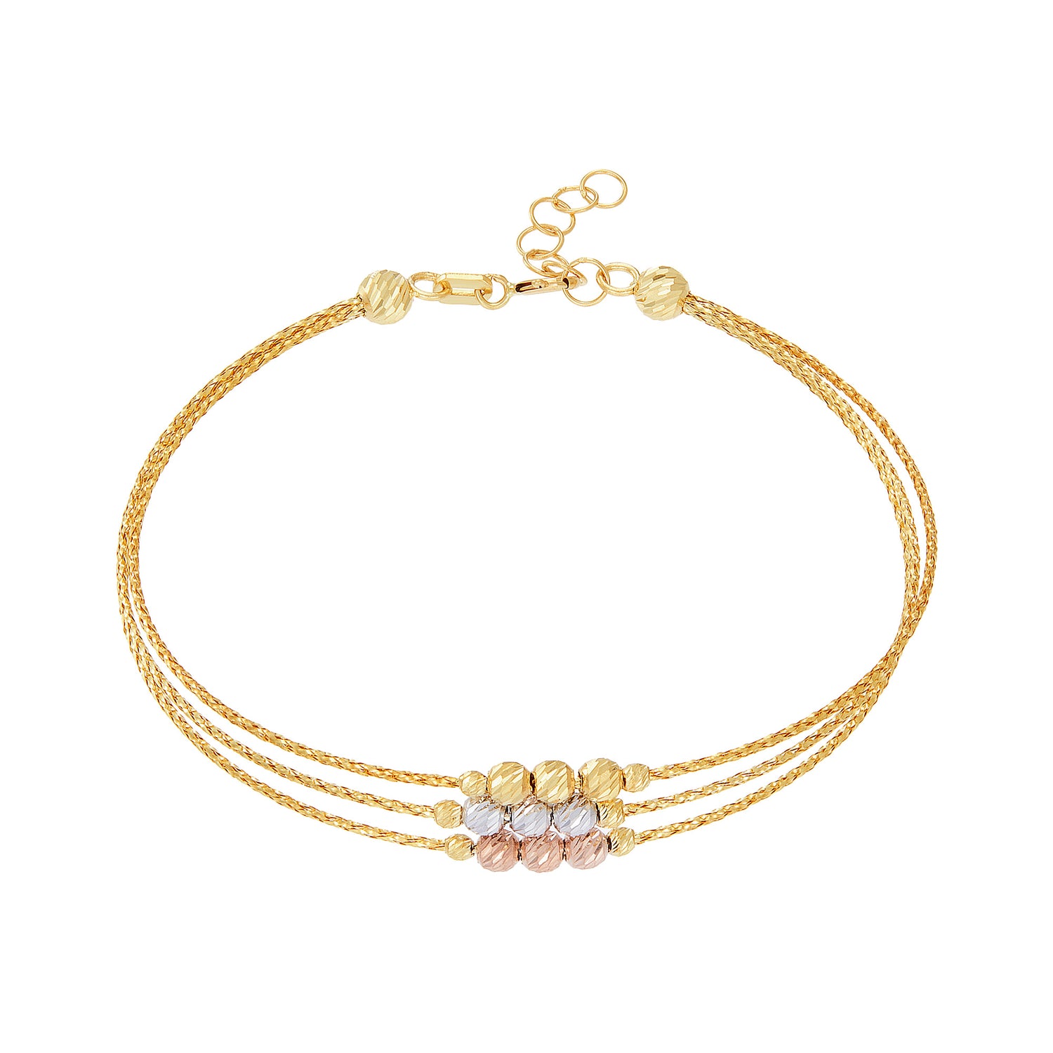 585/14K Yellow, White and Rose Gold Bracelet 714-BR 3FC01-L