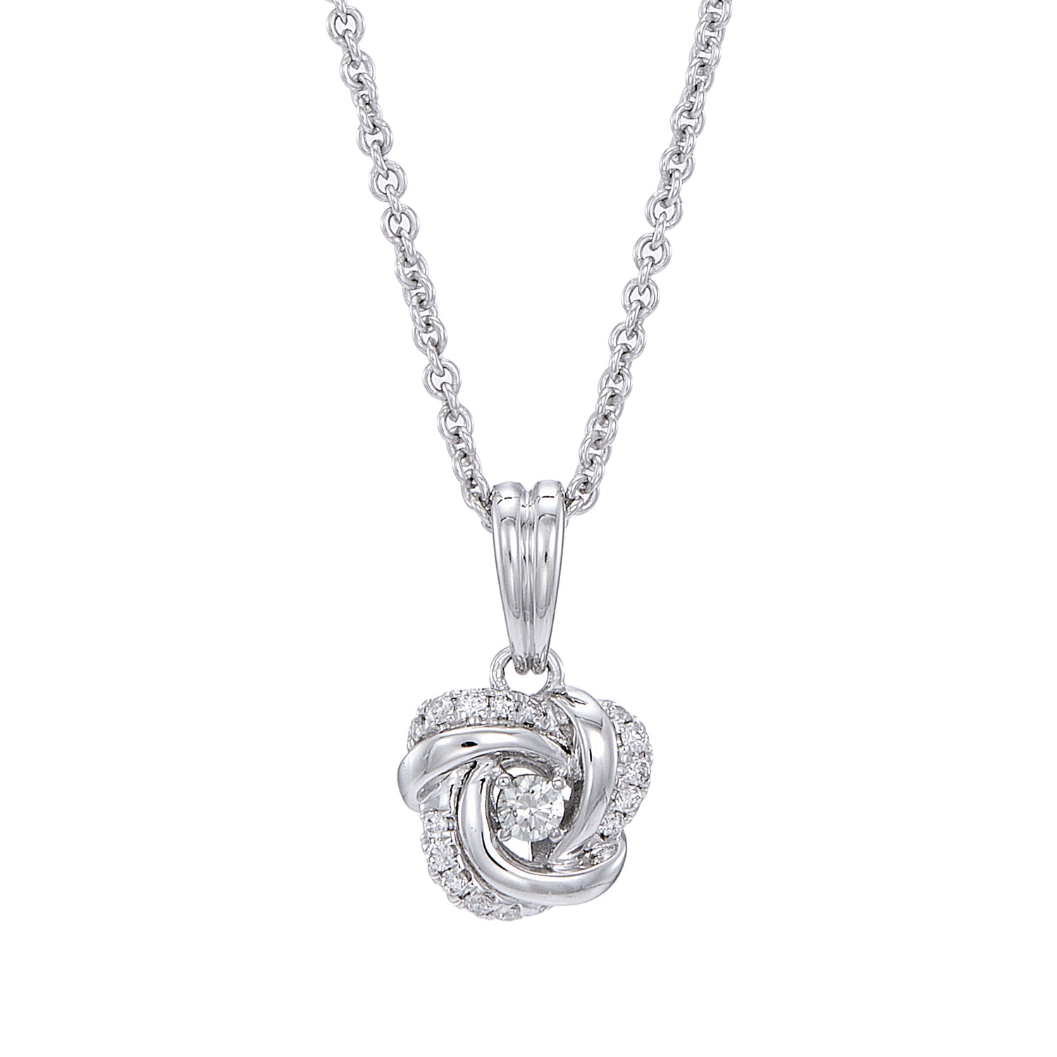 Diamond Necklace in 375/9K White Gold 265160323(N)-WG