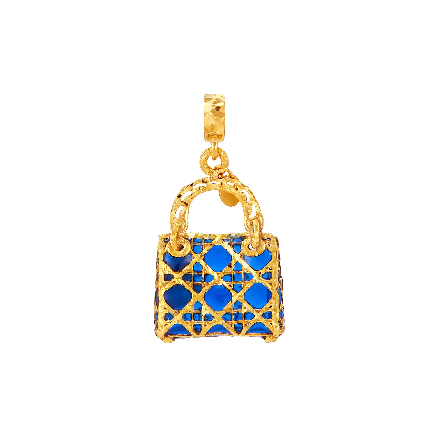 Oro Italia 916 Yellow Gold Charm GCM91131023(BLU) (22K Gold)