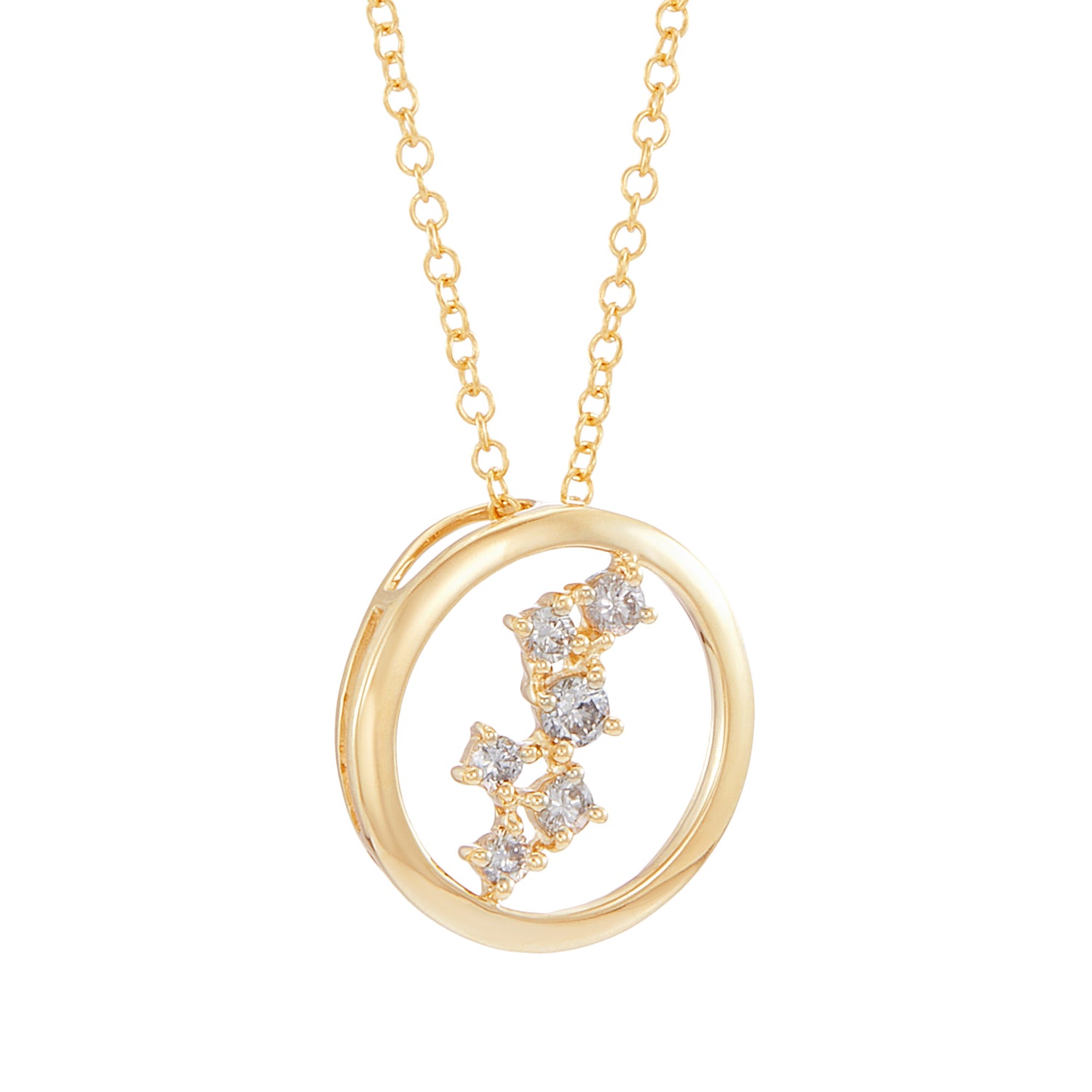CHIC | Round Diamond Necklace in 375/9K Yellow Gold 558671123-YG