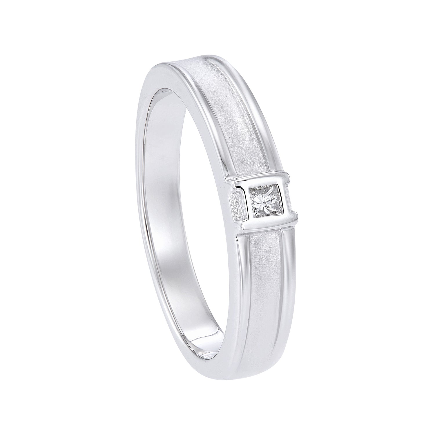 Princess Cut Diamond Men's Ring in 925 Silver Palladium A05760323(PLD)