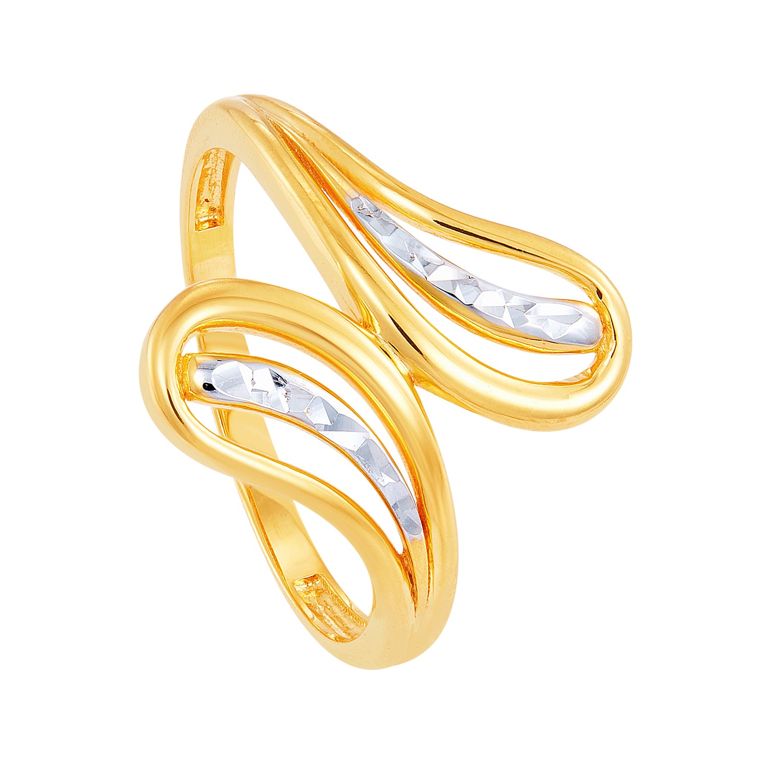 Oro Italia 916 Yellow and White Gold Ring GR49350323(YW)-BI (22K Gold)