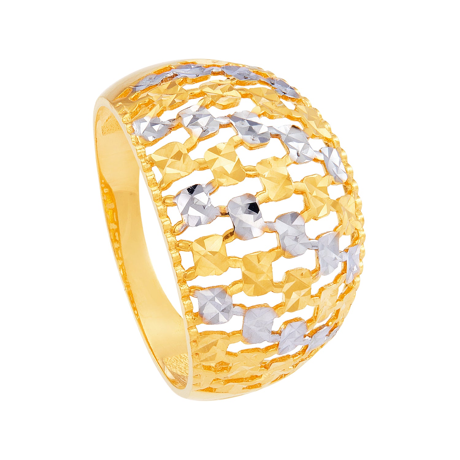 Oro Italia 916 Yellow and White Gold Ring GR51730823(YW)-BI (22K Gold)