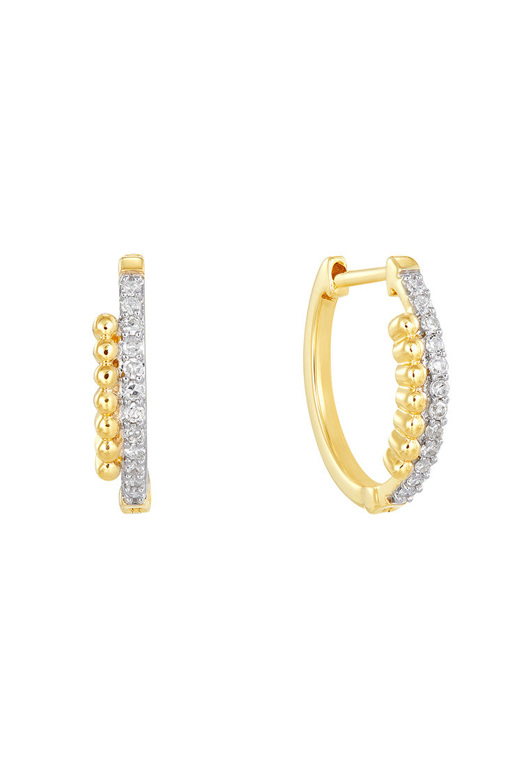 Diamond Earring in 375/9K Yellow and White Gold 456920222