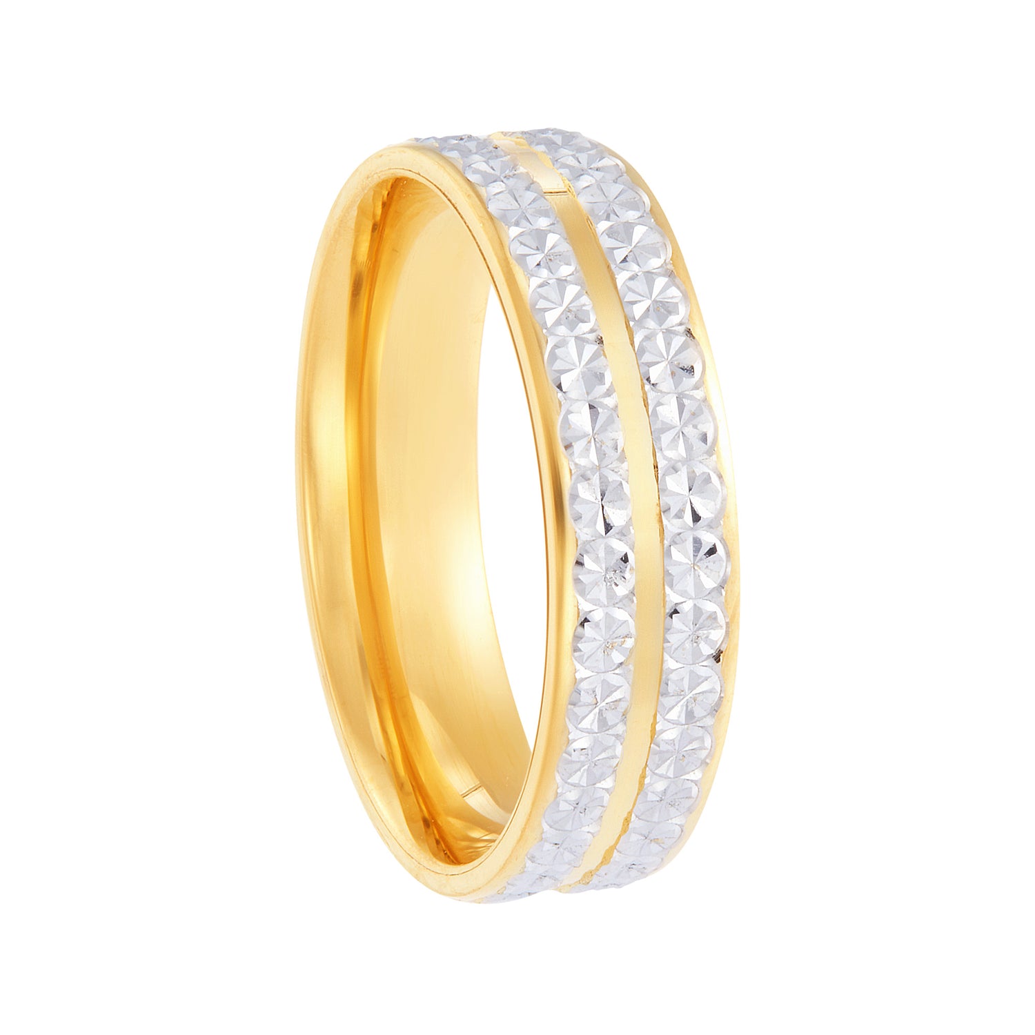Oro Italia 916 Yellow and White Gold Ring GR48671022(YW)-BI (22K Gold)