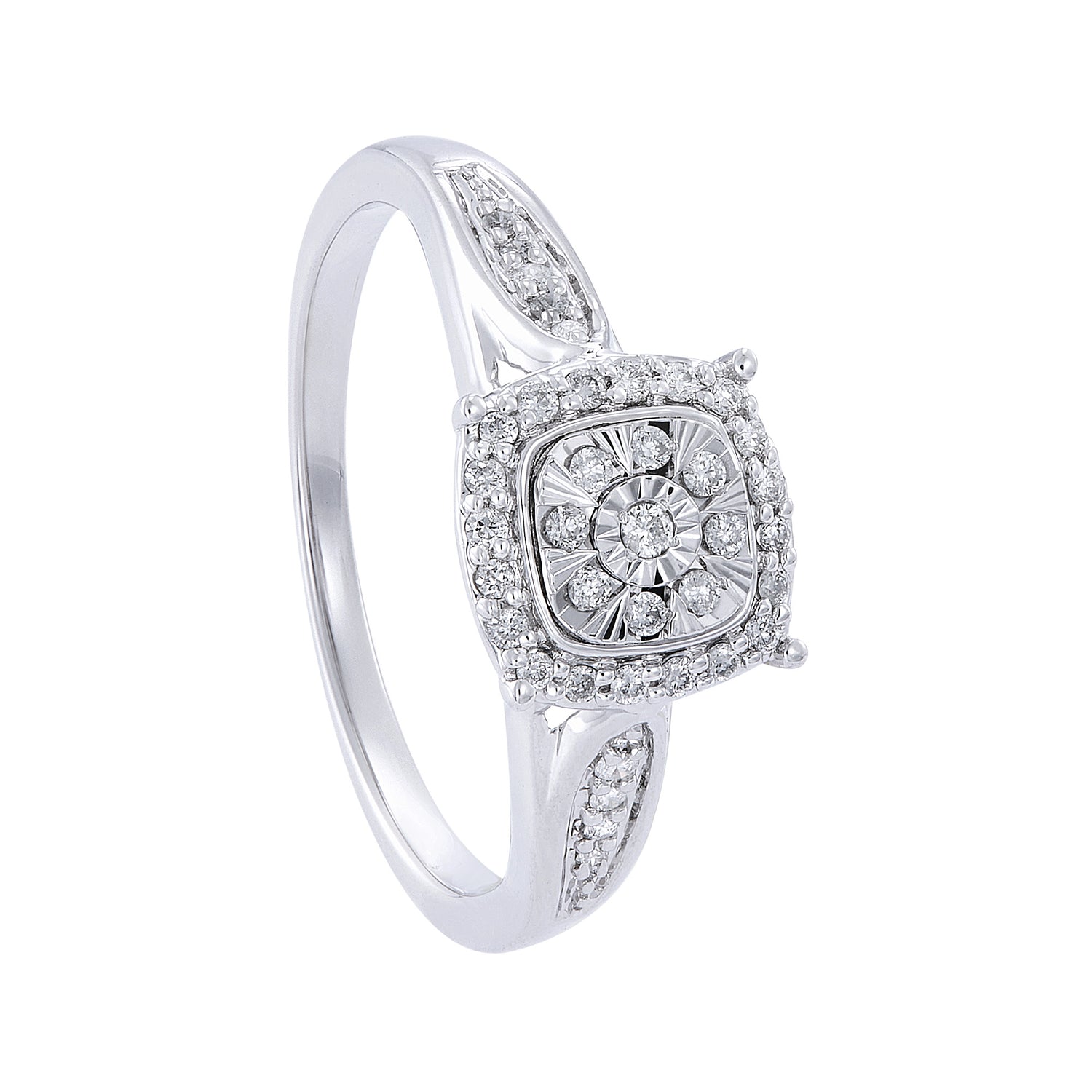 Round Diamond Ring in 375/9K White Gold 265860223