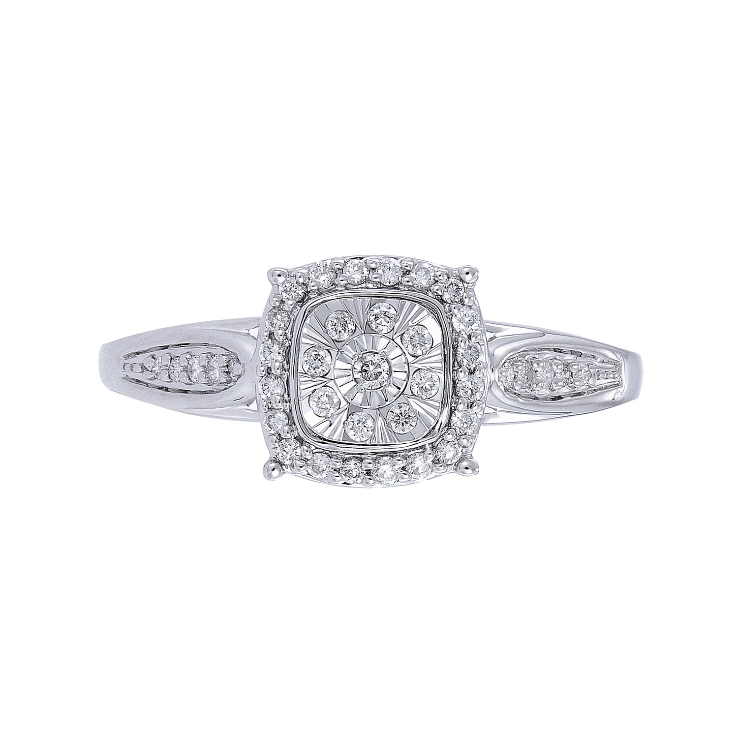 Round Diamond Ring in 375/9K White Gold 265860223