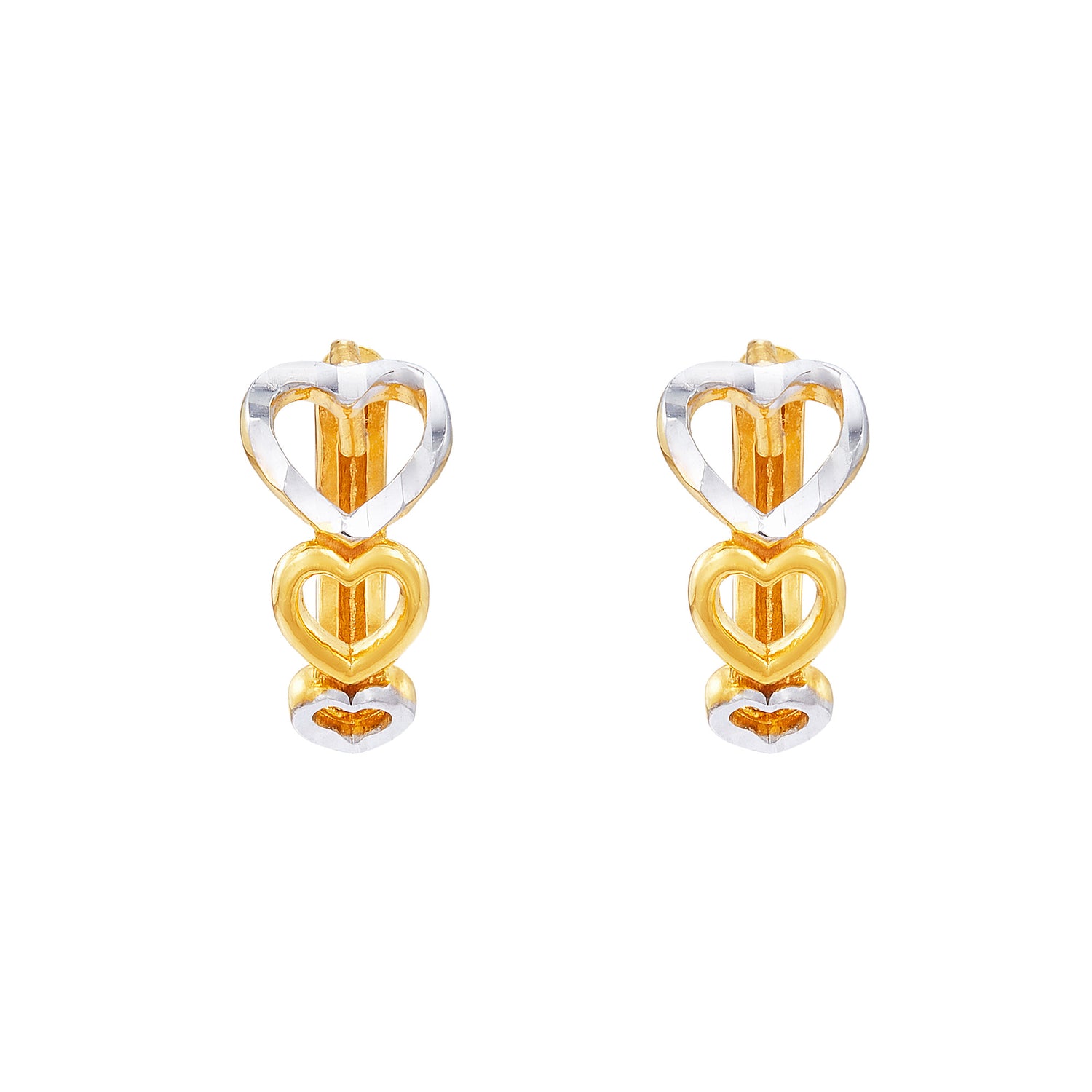 Oro Italia 916 Yellow and White Gold Earrings GE71930321(YW)-BI (22K Gold)