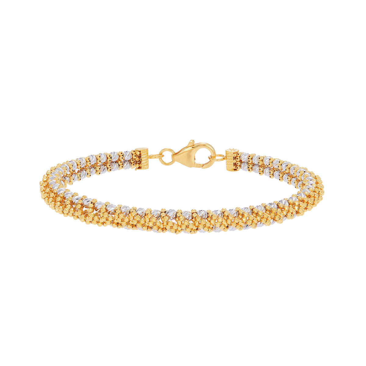 STELLA | Oro Italia 916 Yellow and White Gold Bangle GB82881023(YW)-BI (22K Gold)