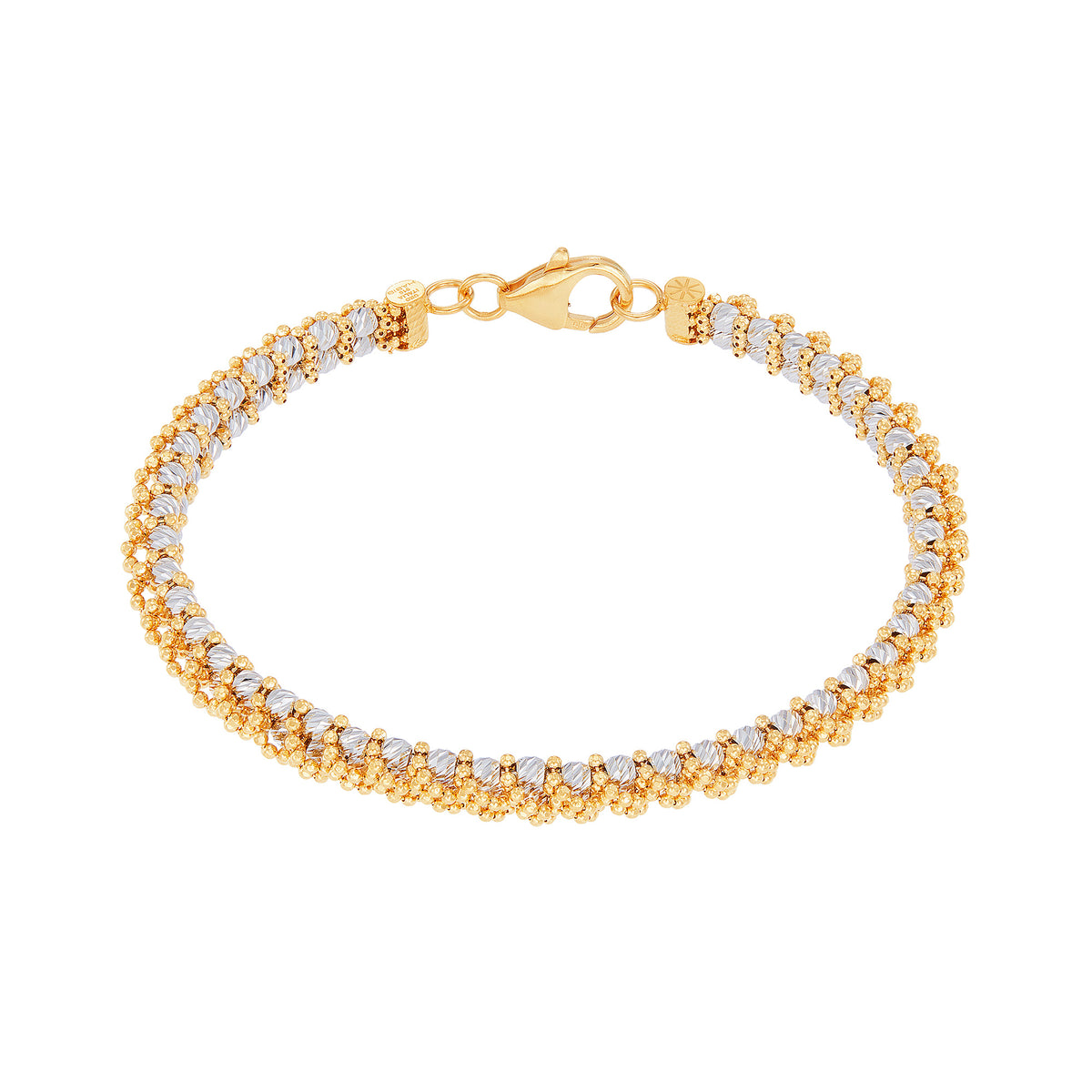 STELLA | Oro Italia 916 Yellow and White Gold Bangle GB82881023(YW)-BI (22K Gold)